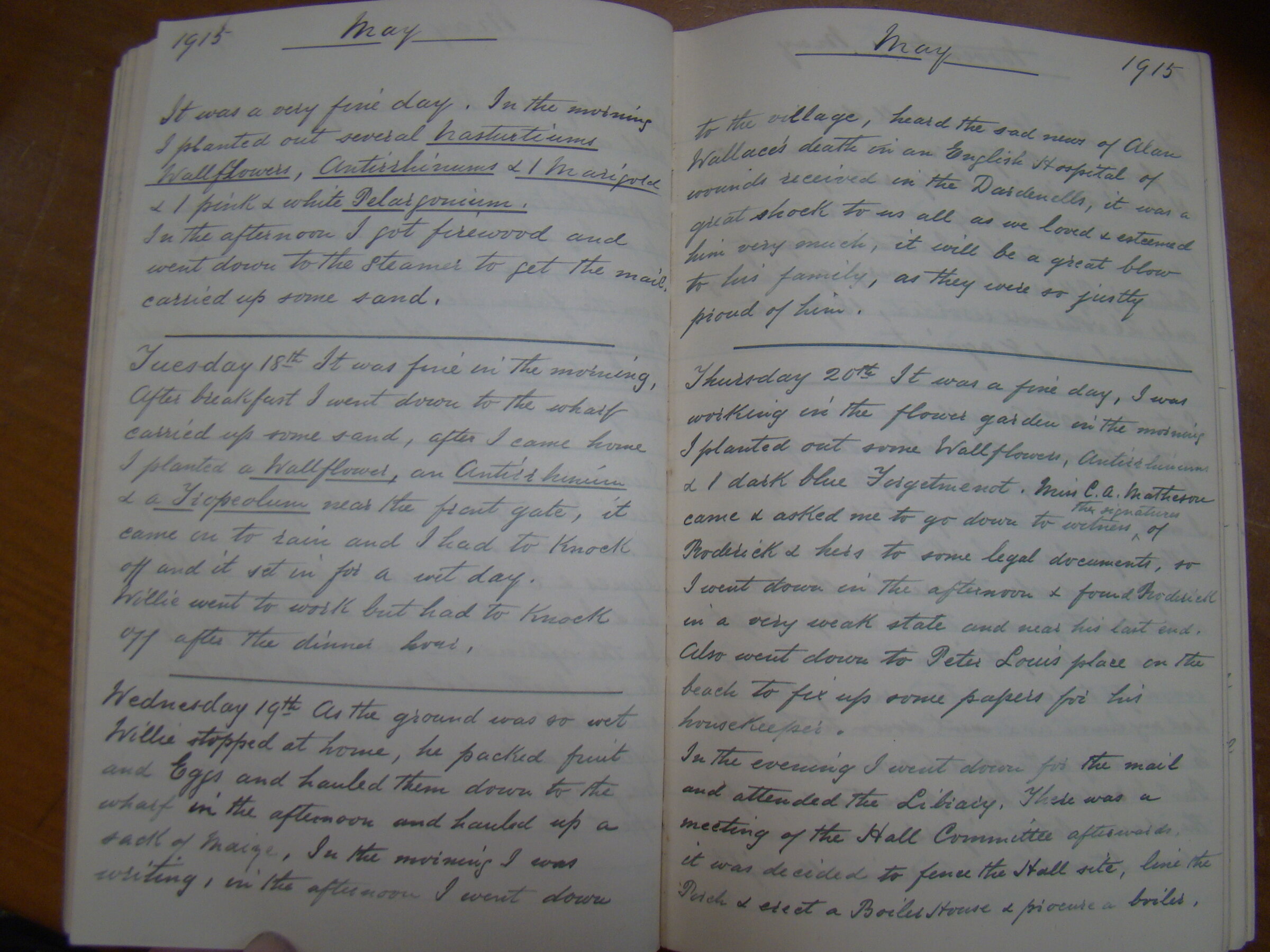 Original CS Clarke diary page