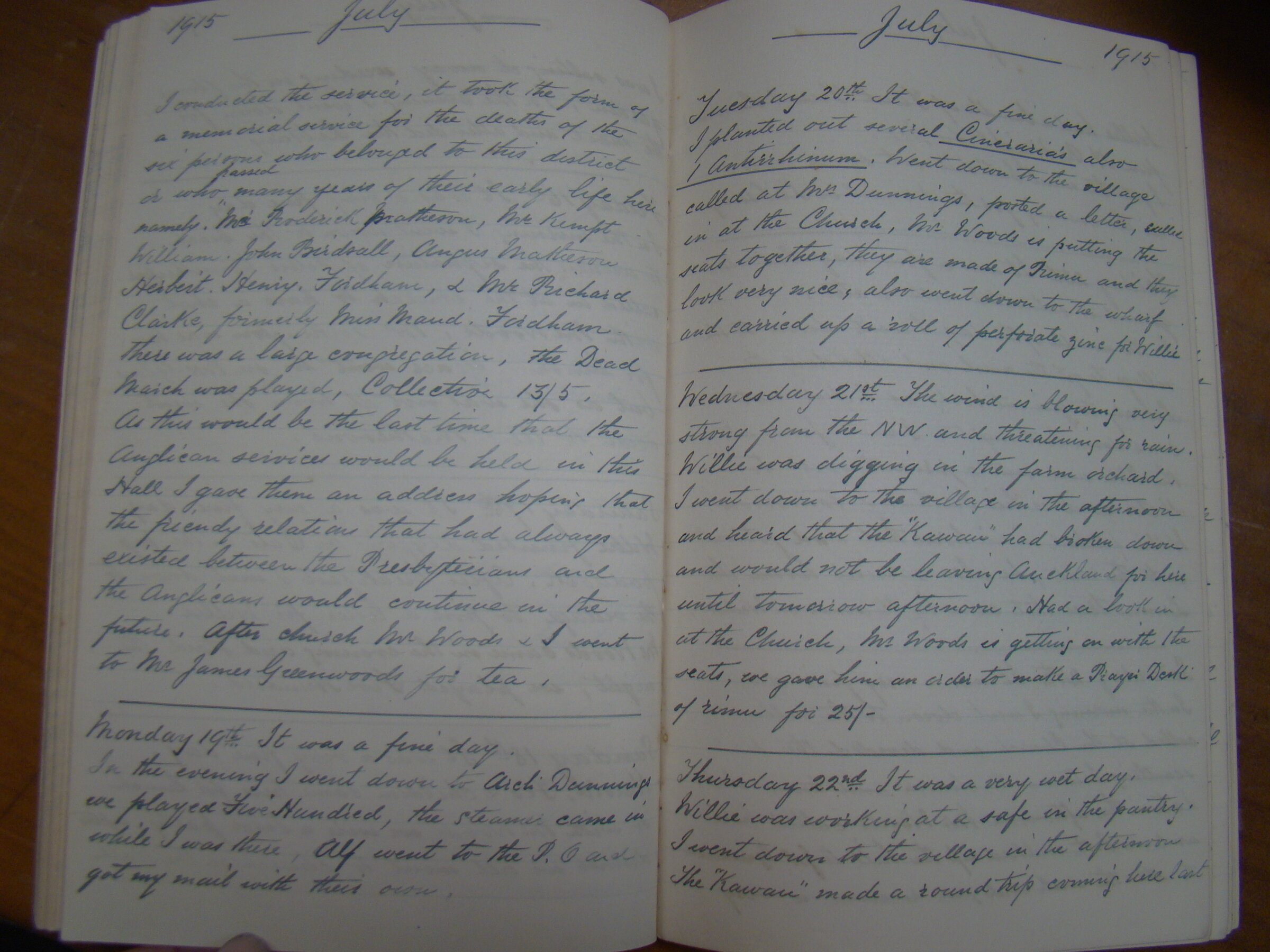 Original CS Clarke diary page