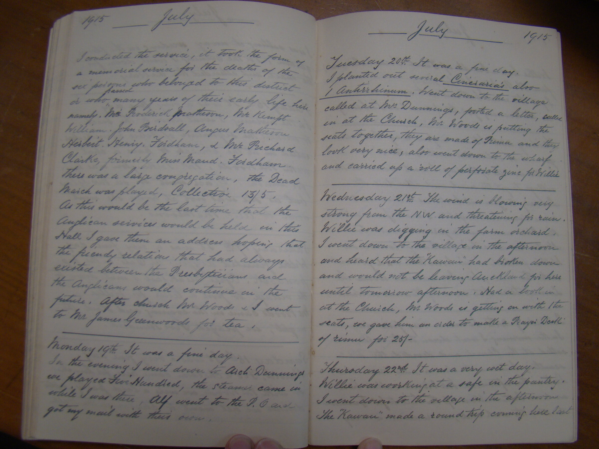 Original CS Clarke diary page