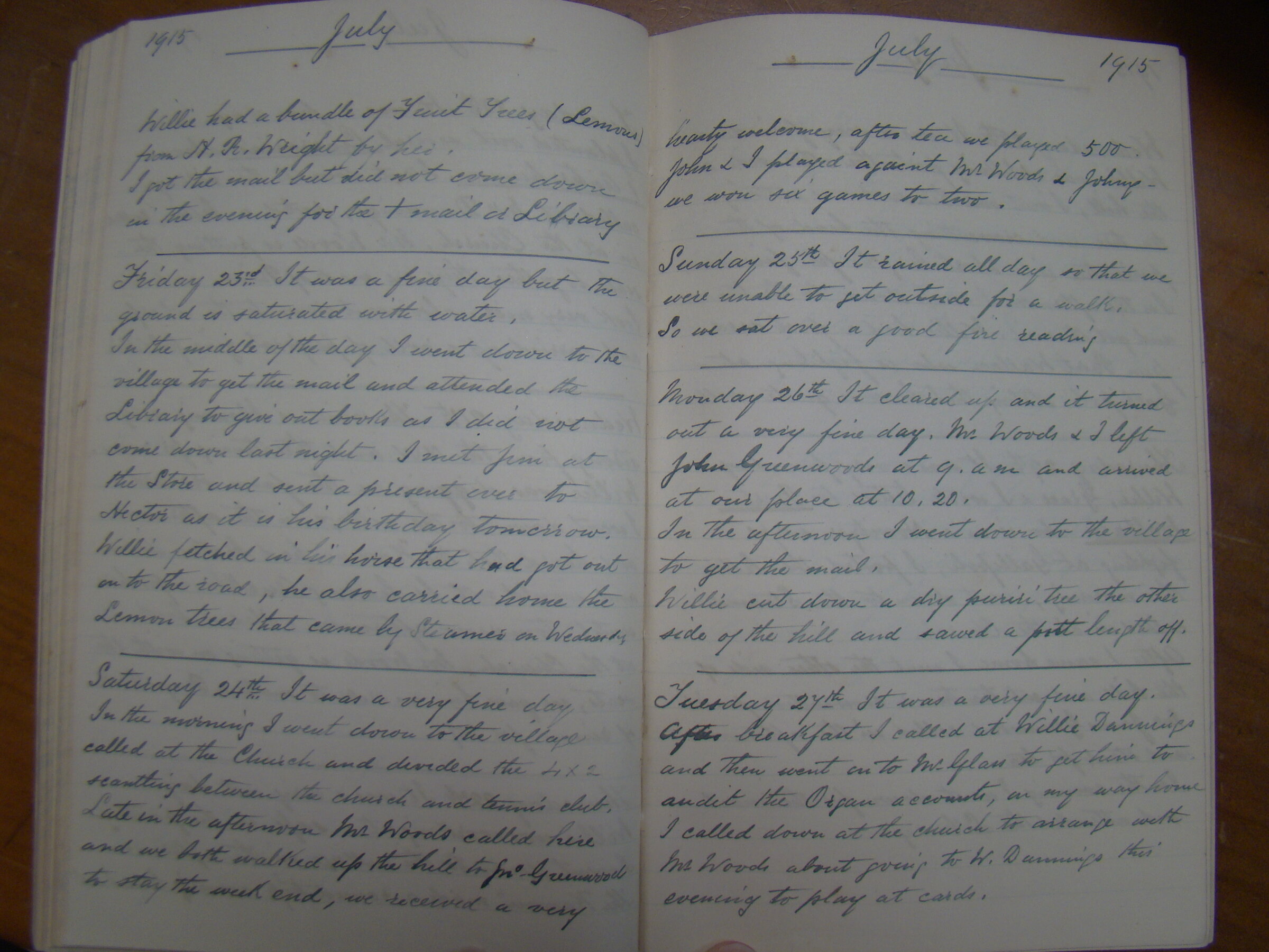 Original CS Clarke diary page