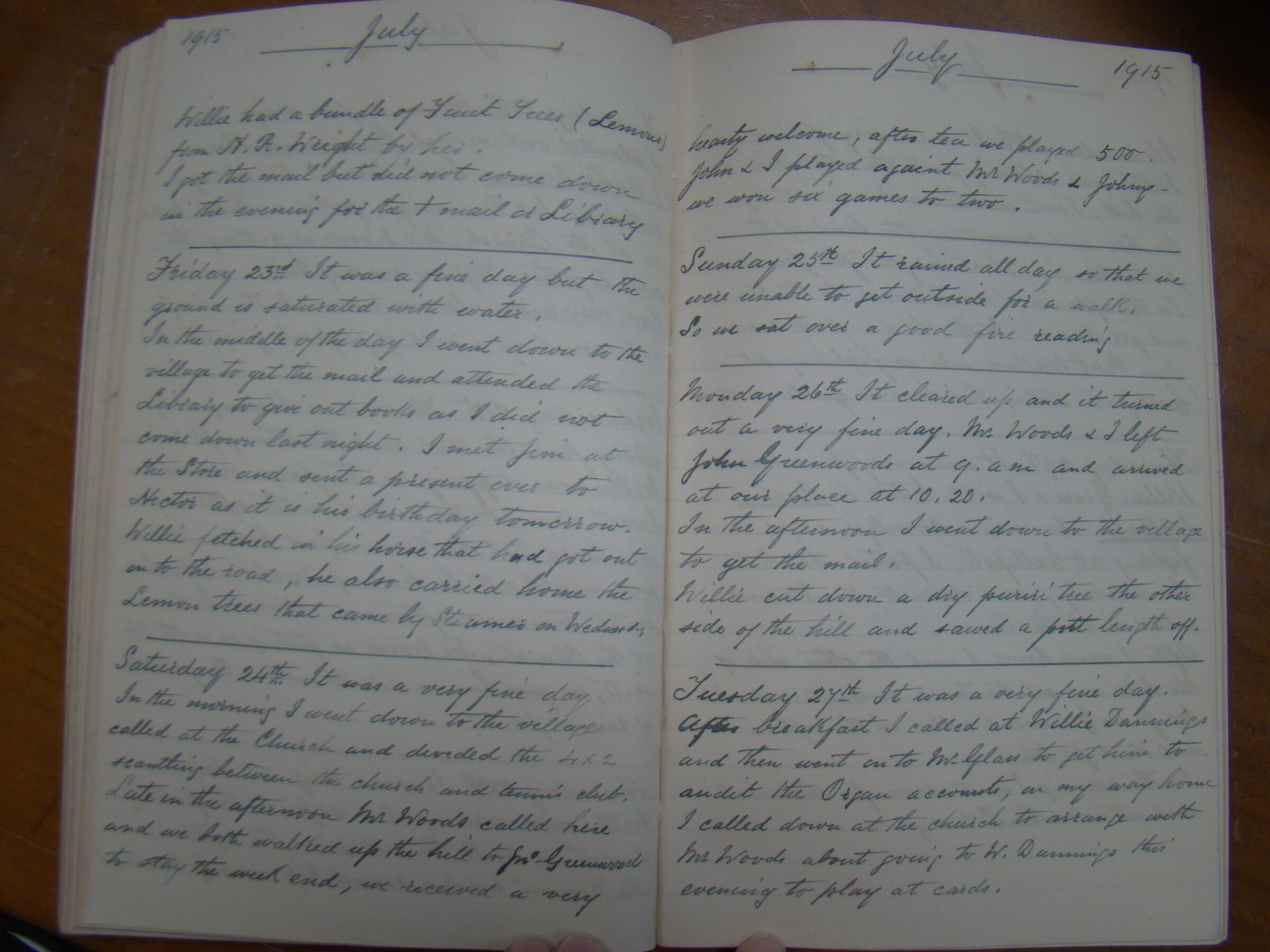 Original CS Clarke diary page