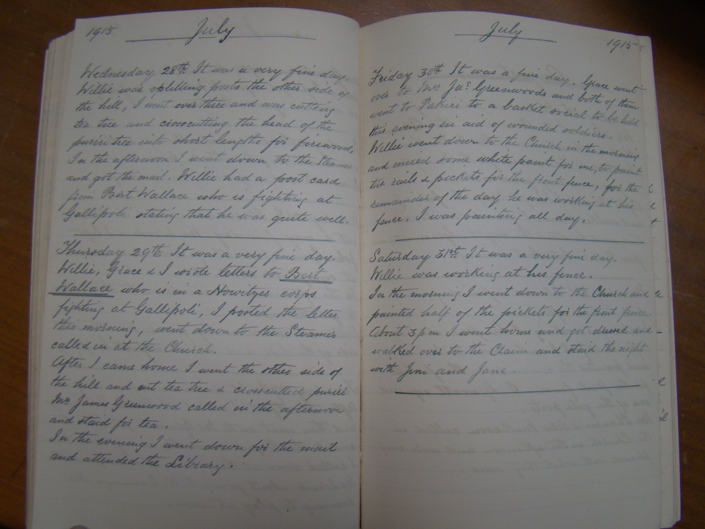 Original CS Clarke diary page