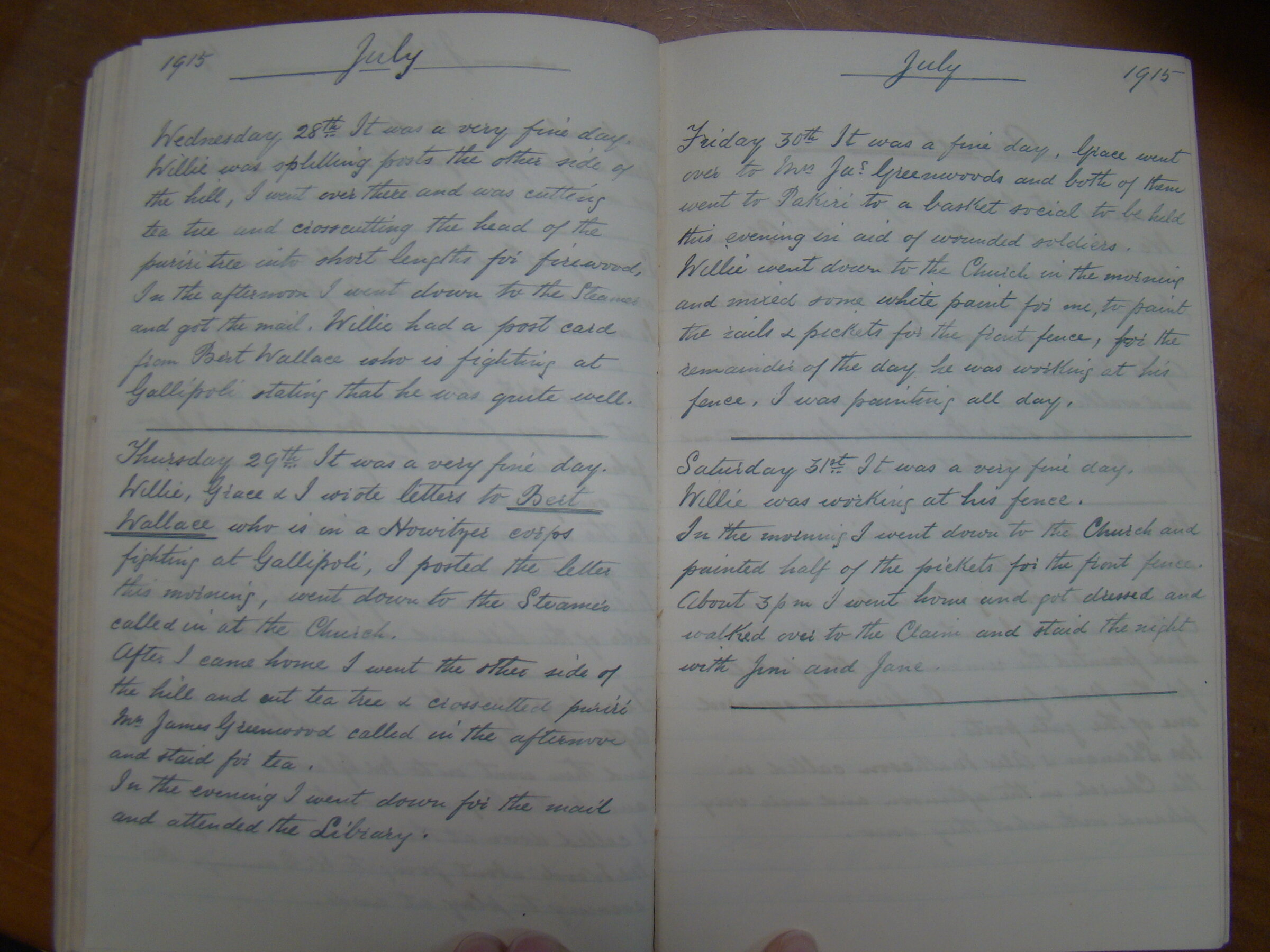 Original CS Clarke diary page