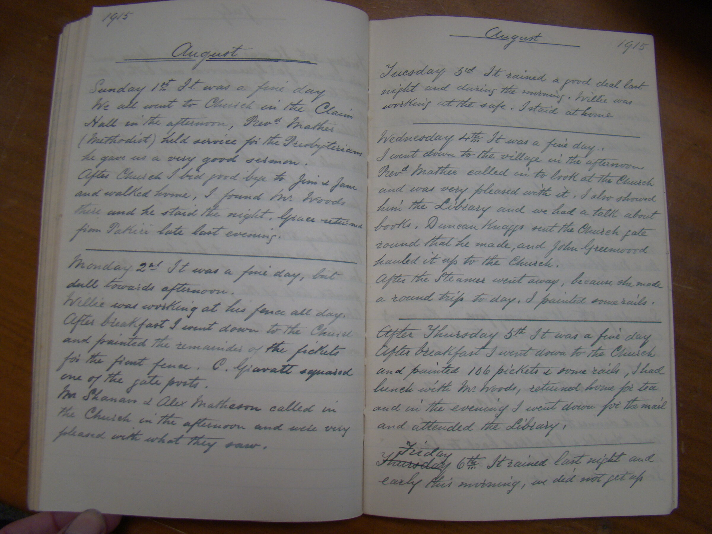 Original CS Clarke diary page