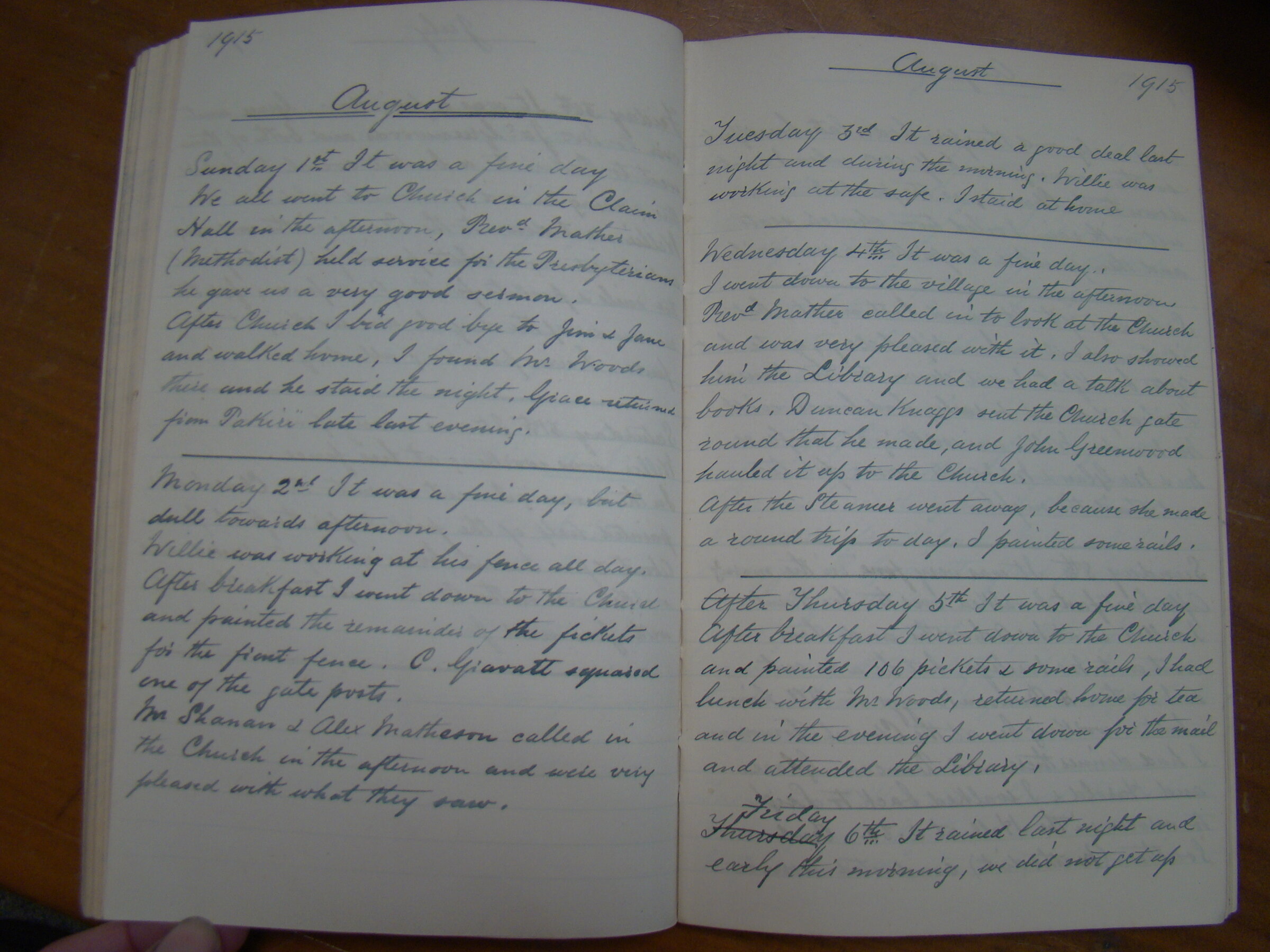 Original CS Clarke diary page