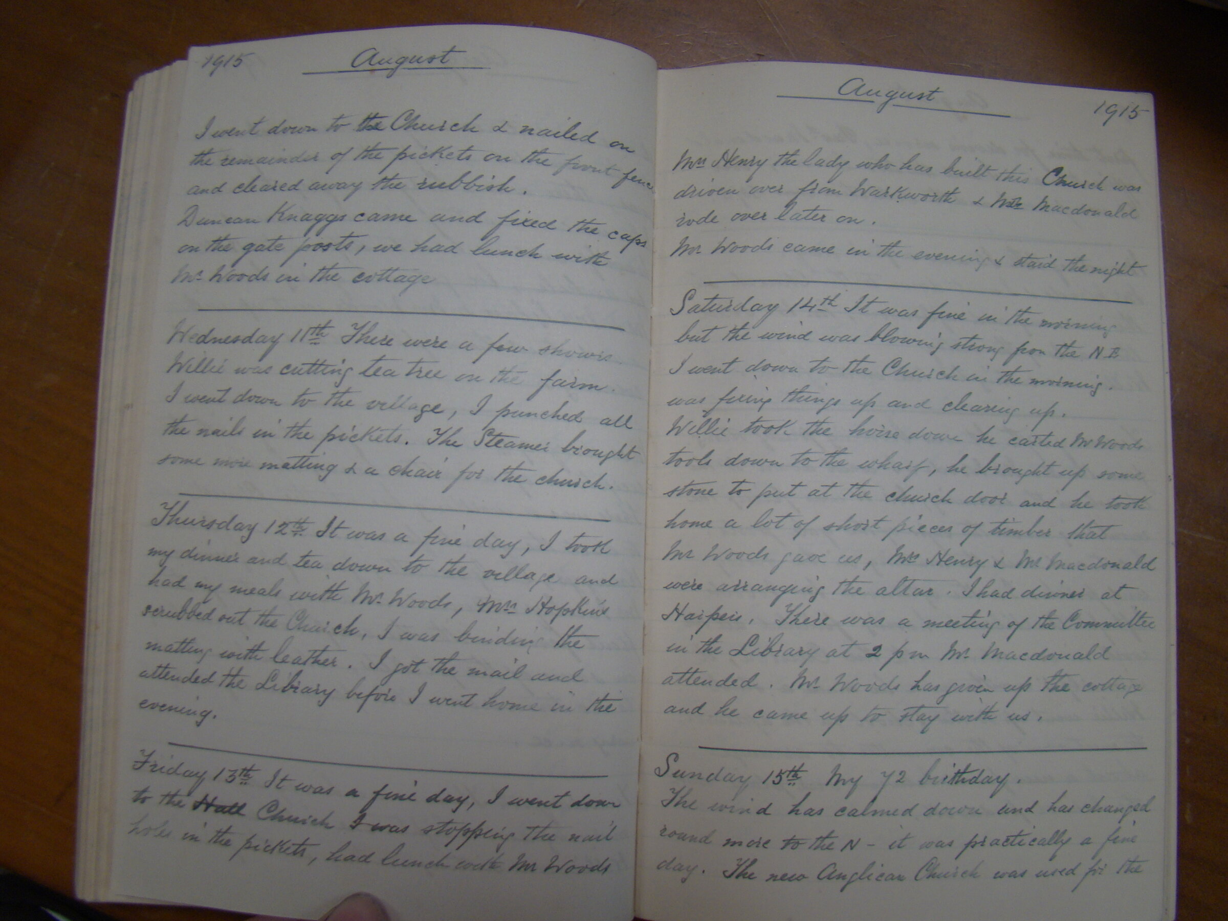 Original CS Clarke diary page