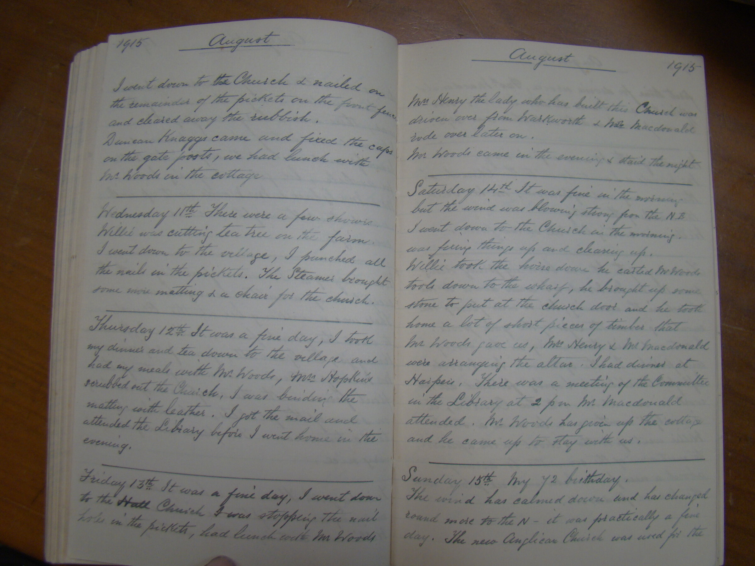 Original CS Clarke diary page