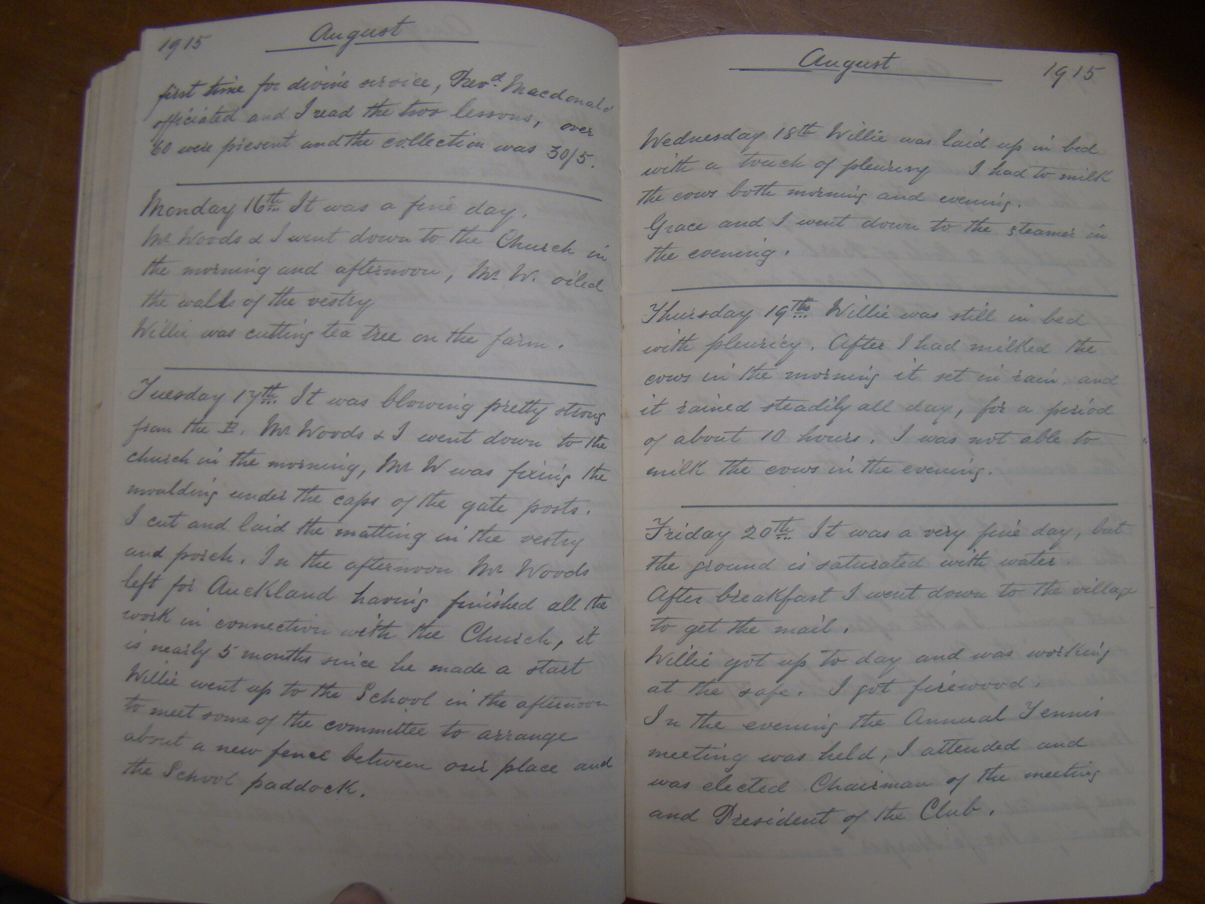 Original CS Clarke diary page