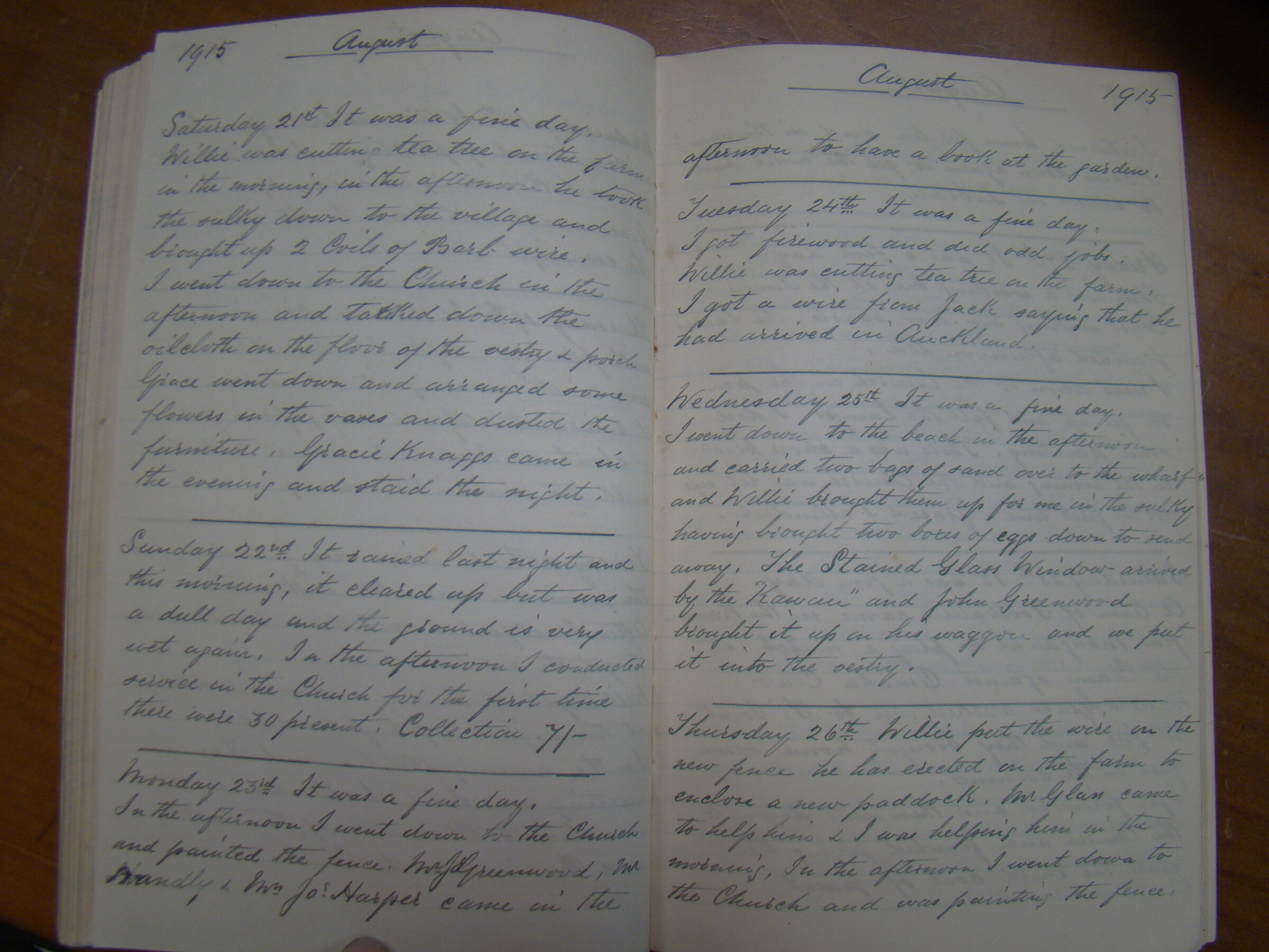 Original CS Clarke diary page