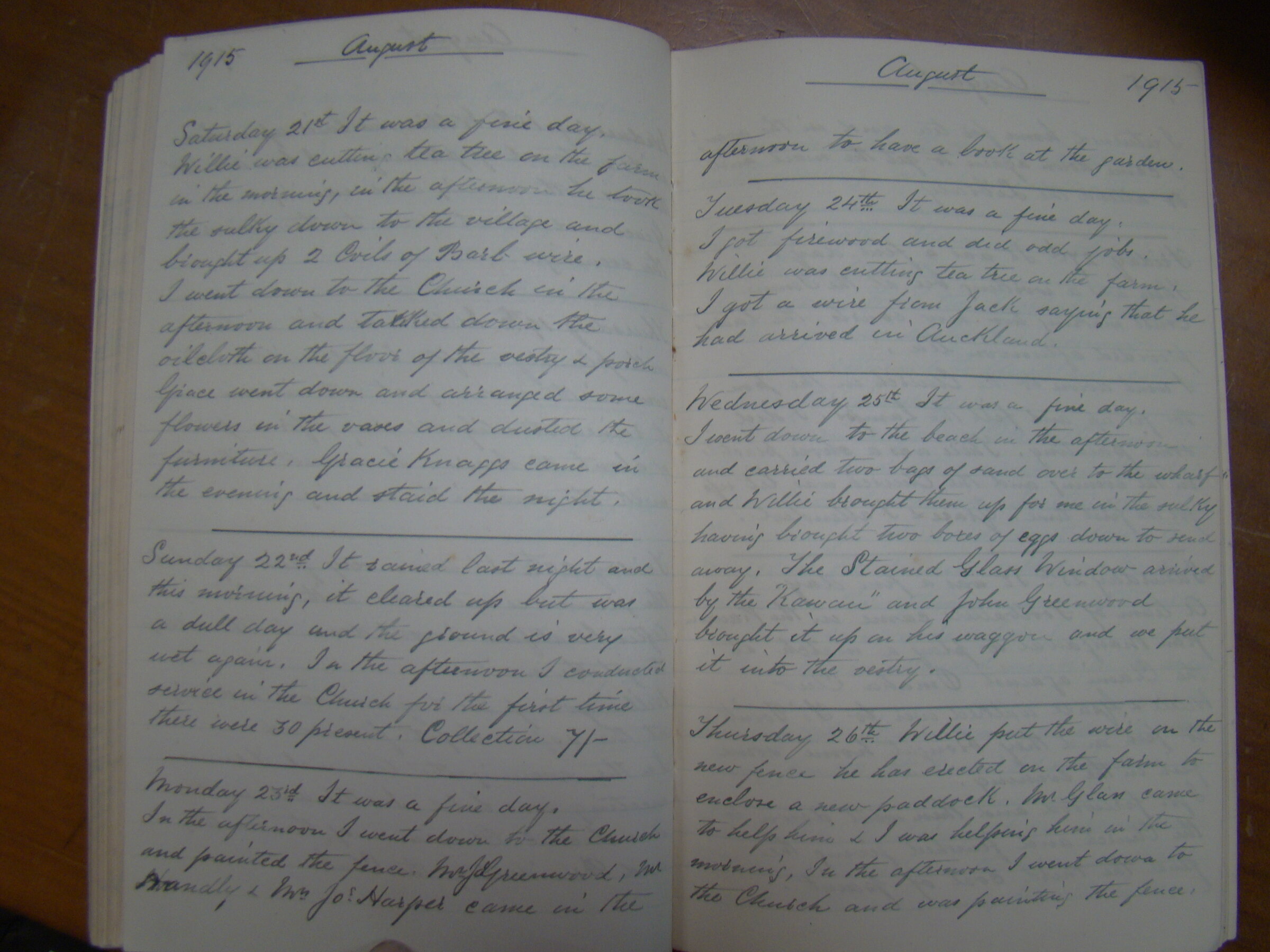 Original CS Clarke diary page