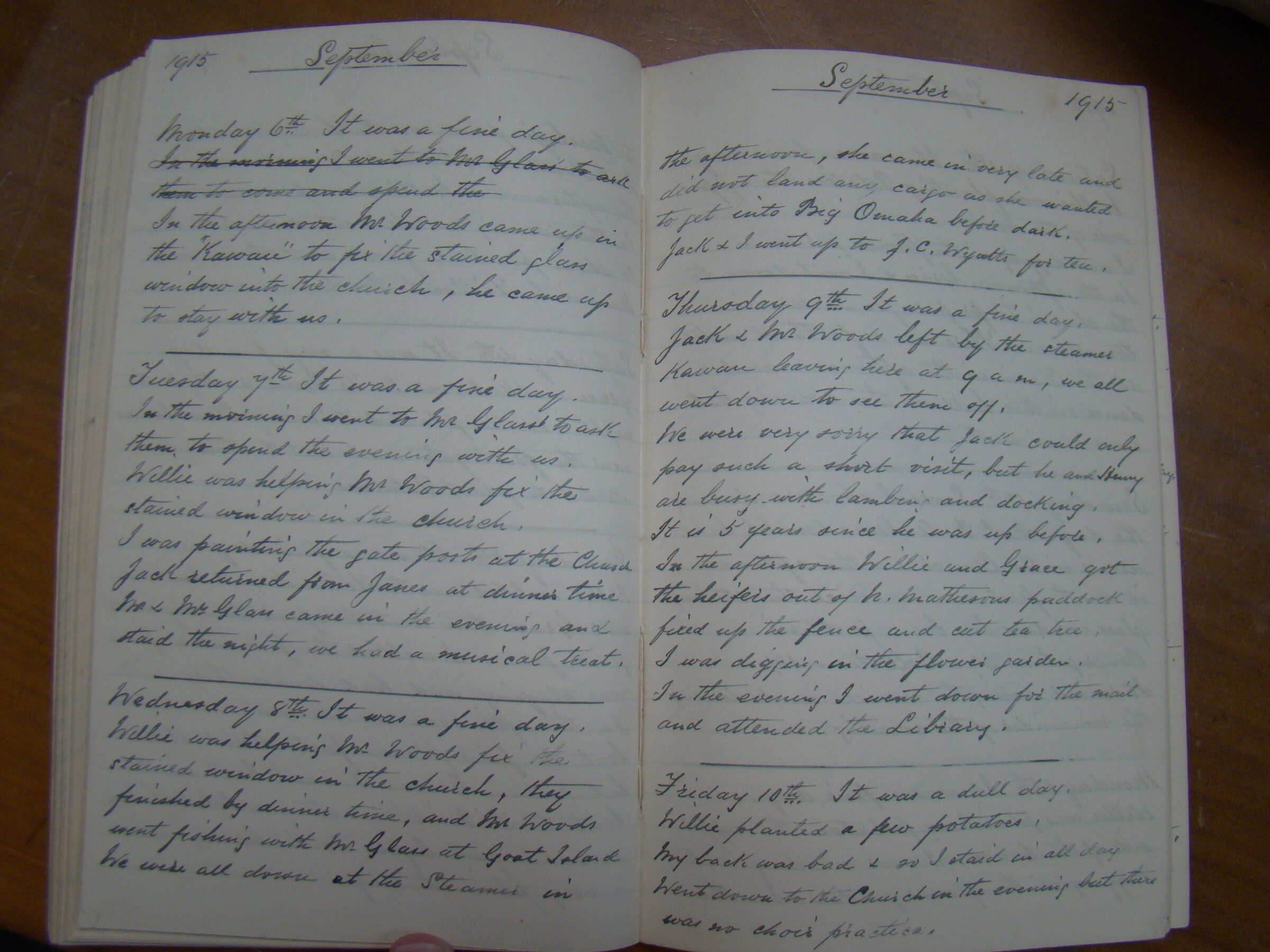 Original CS Clarke diary page