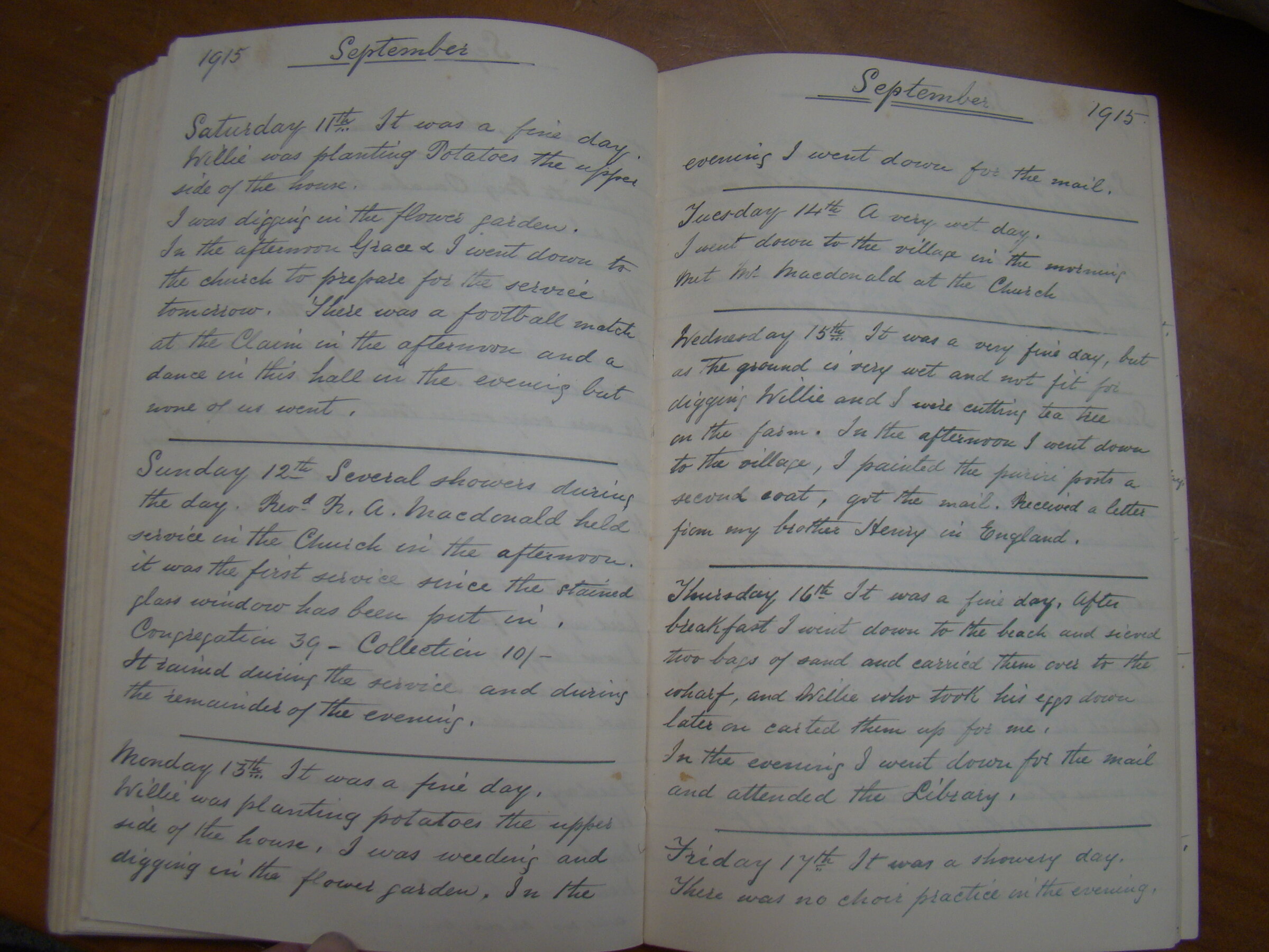 Original CS Clarke diary page