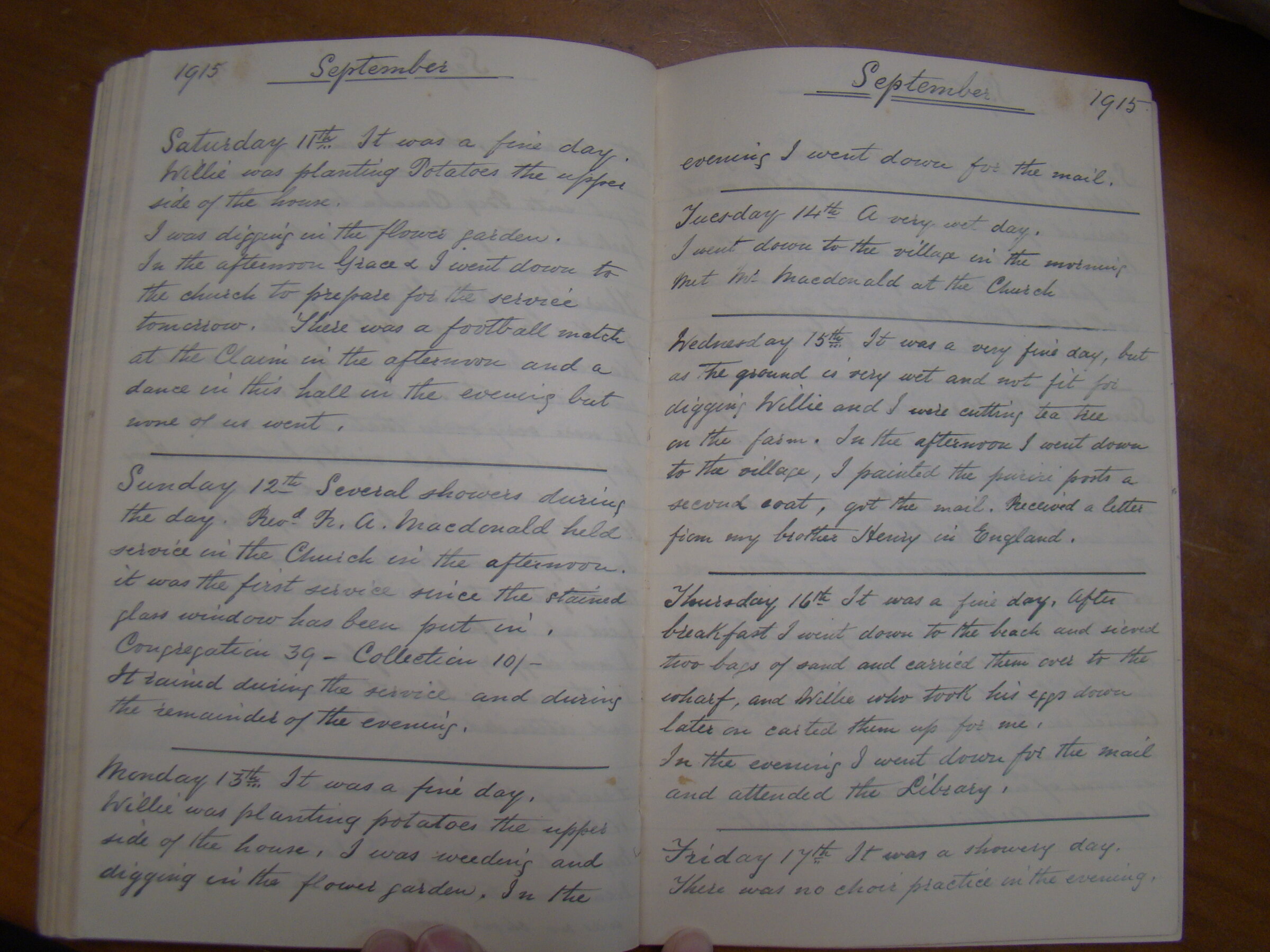 Original CS Clarke diary page