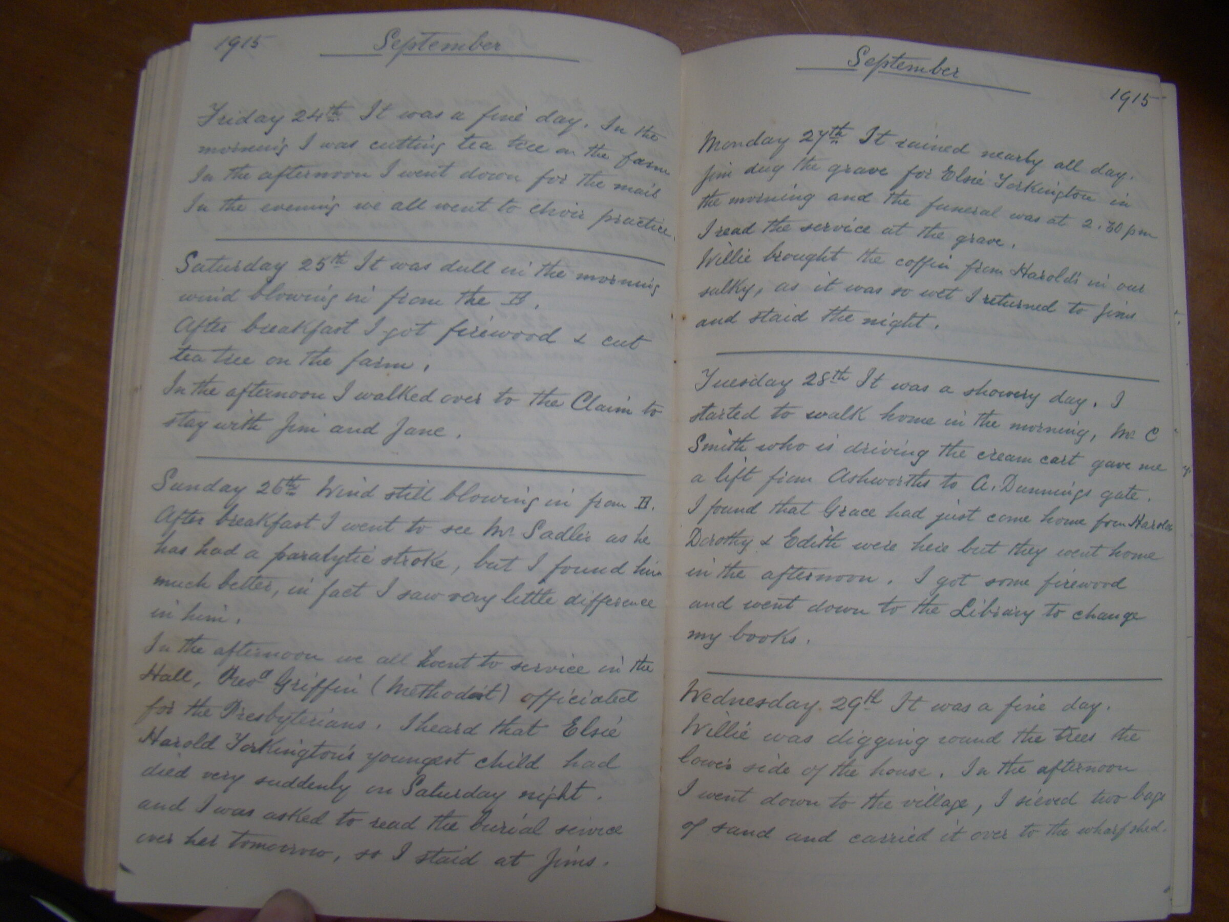 Original CS Clarke diary page