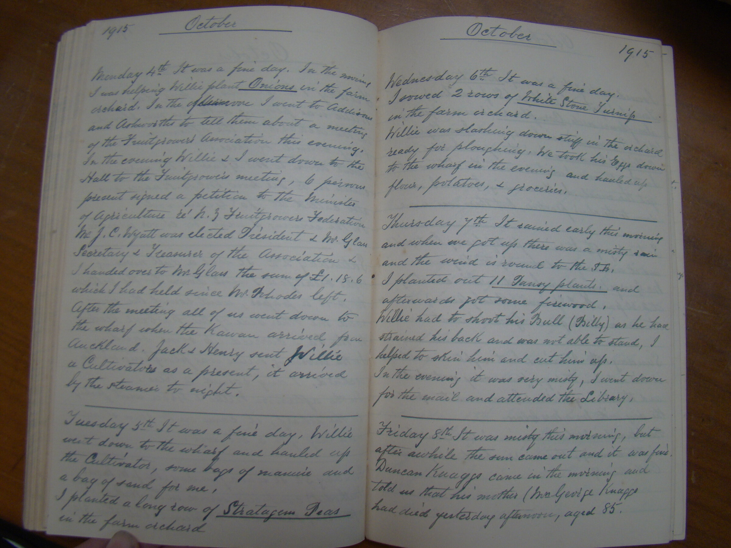 Original CS Clarke diary page