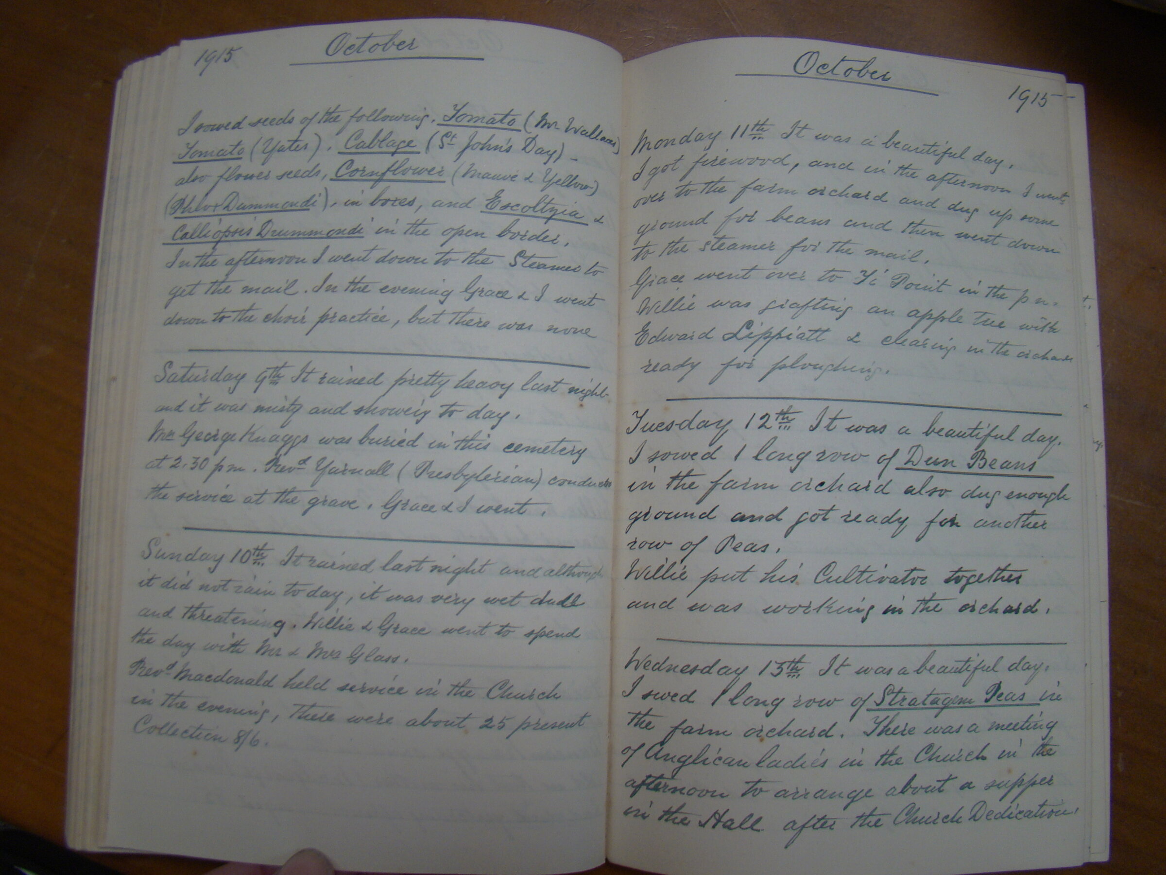 Original CS Clarke diary page