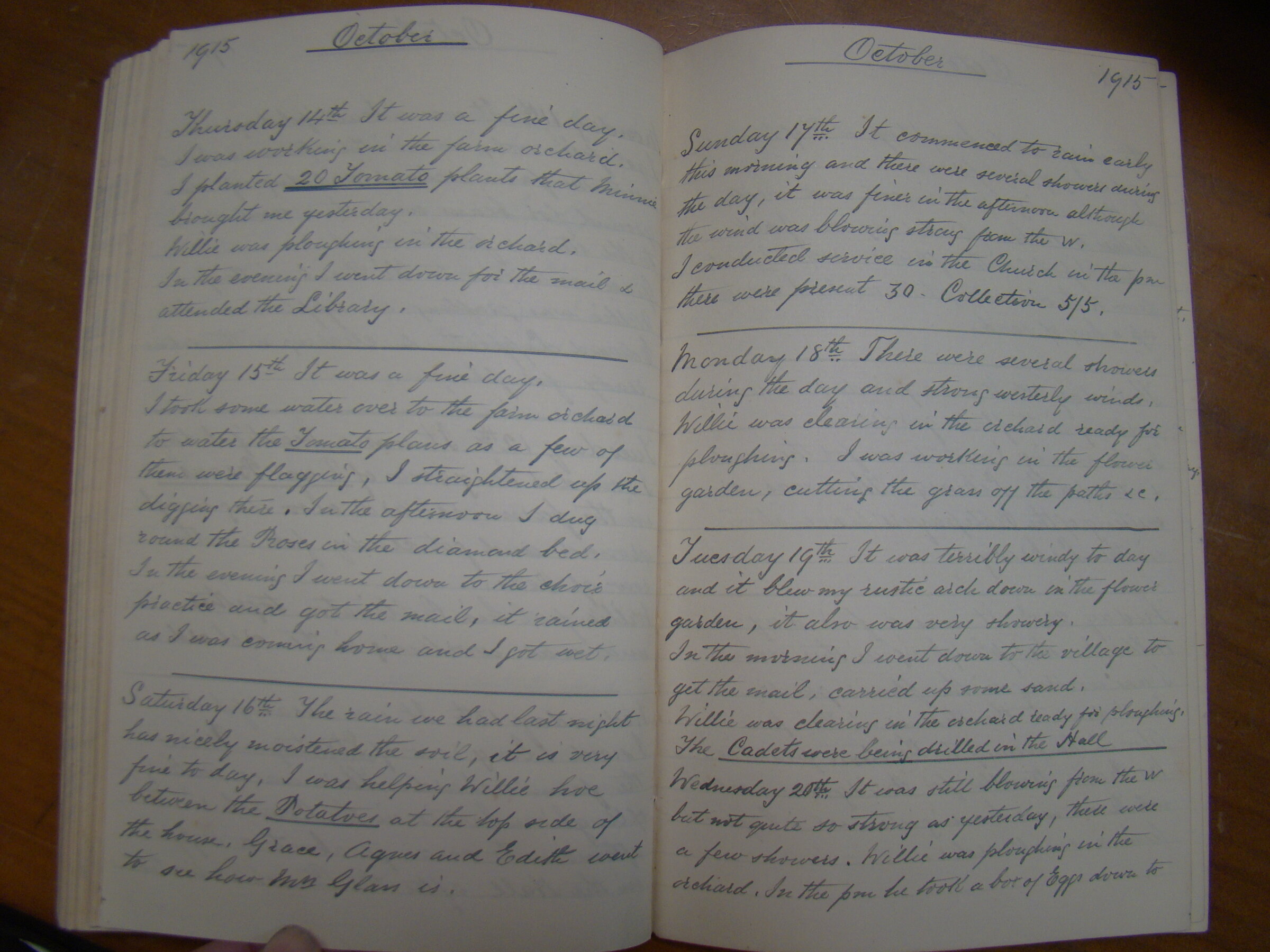 Original CS Clarke diary page