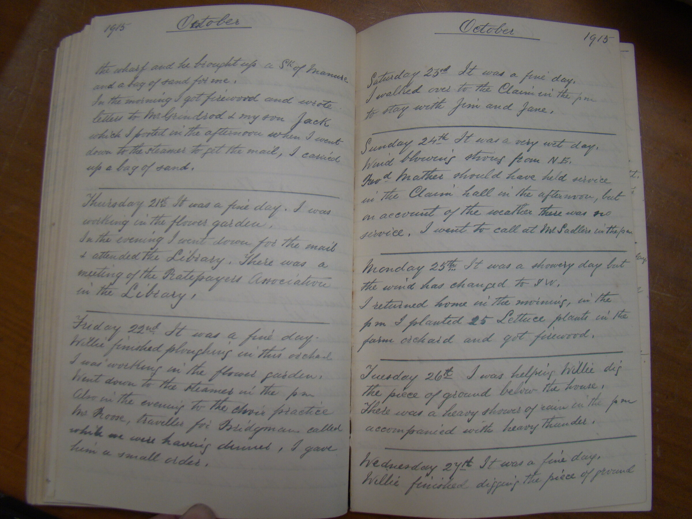 Original CS Clarke diary page