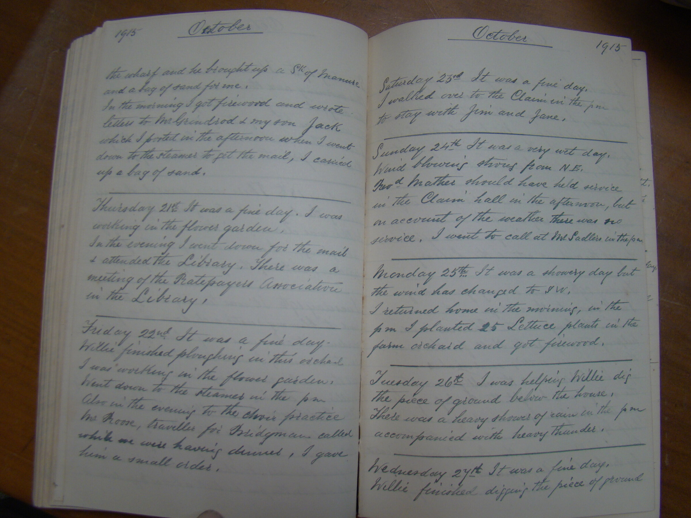 Original CS Clarke diary page