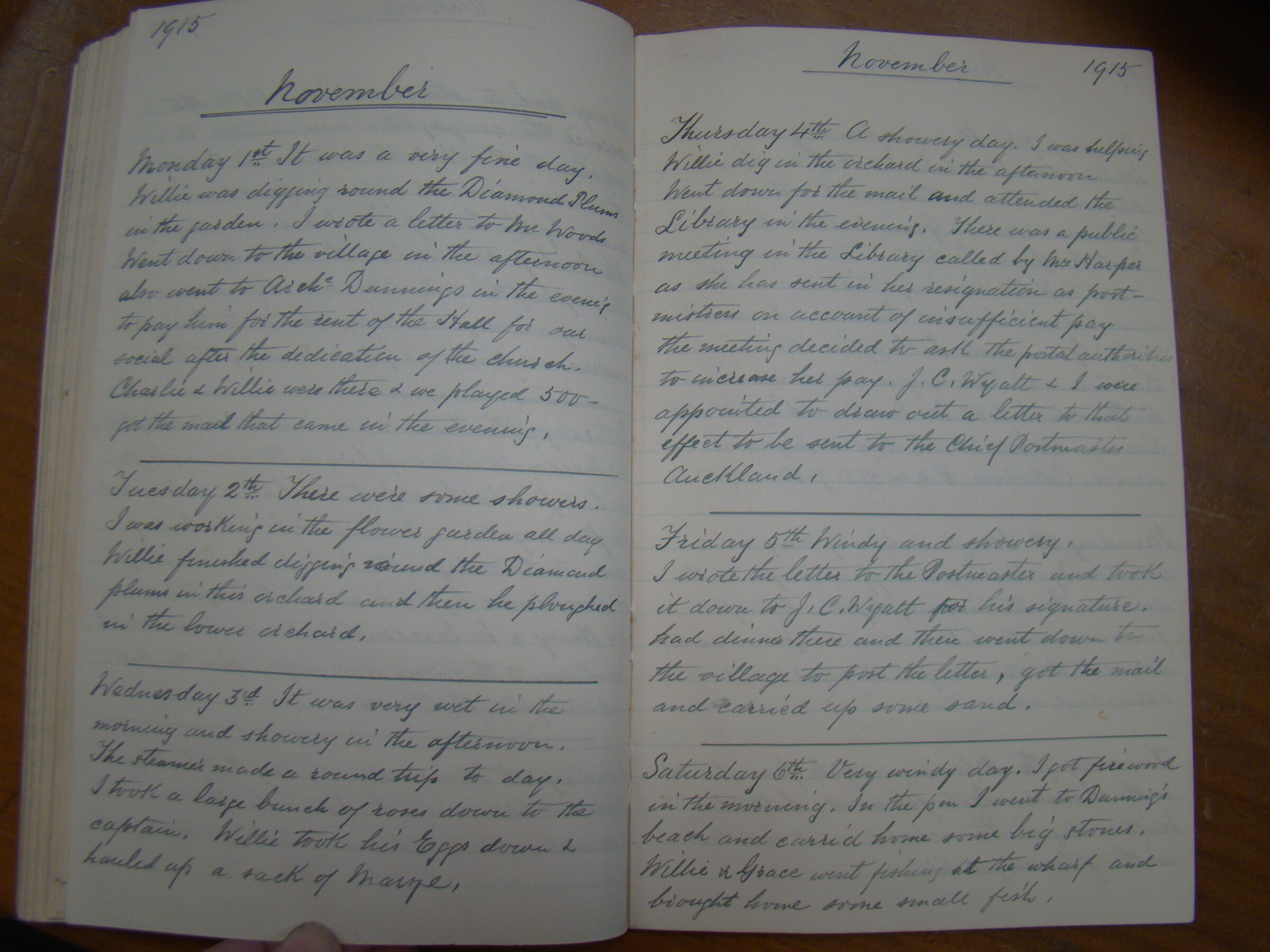 Original CS Clarke diary page