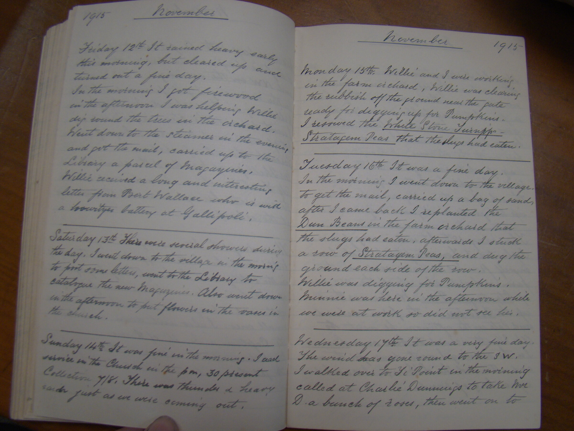 Original CS Clarke diary page