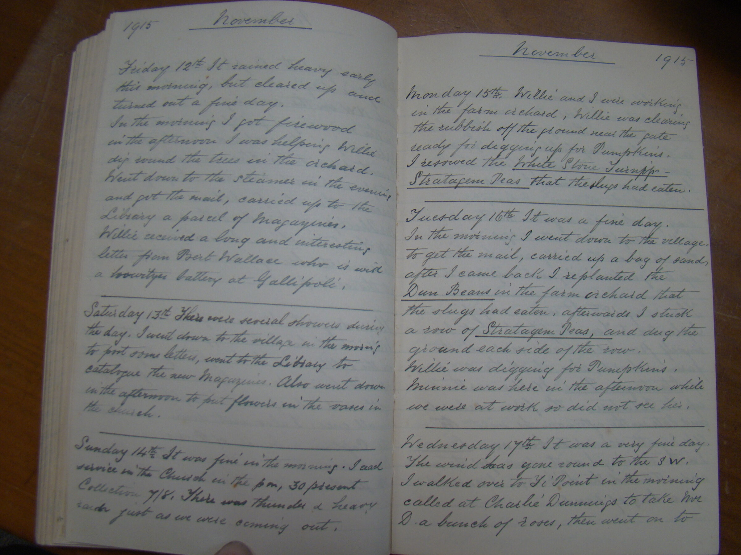 Original CS Clarke diary page