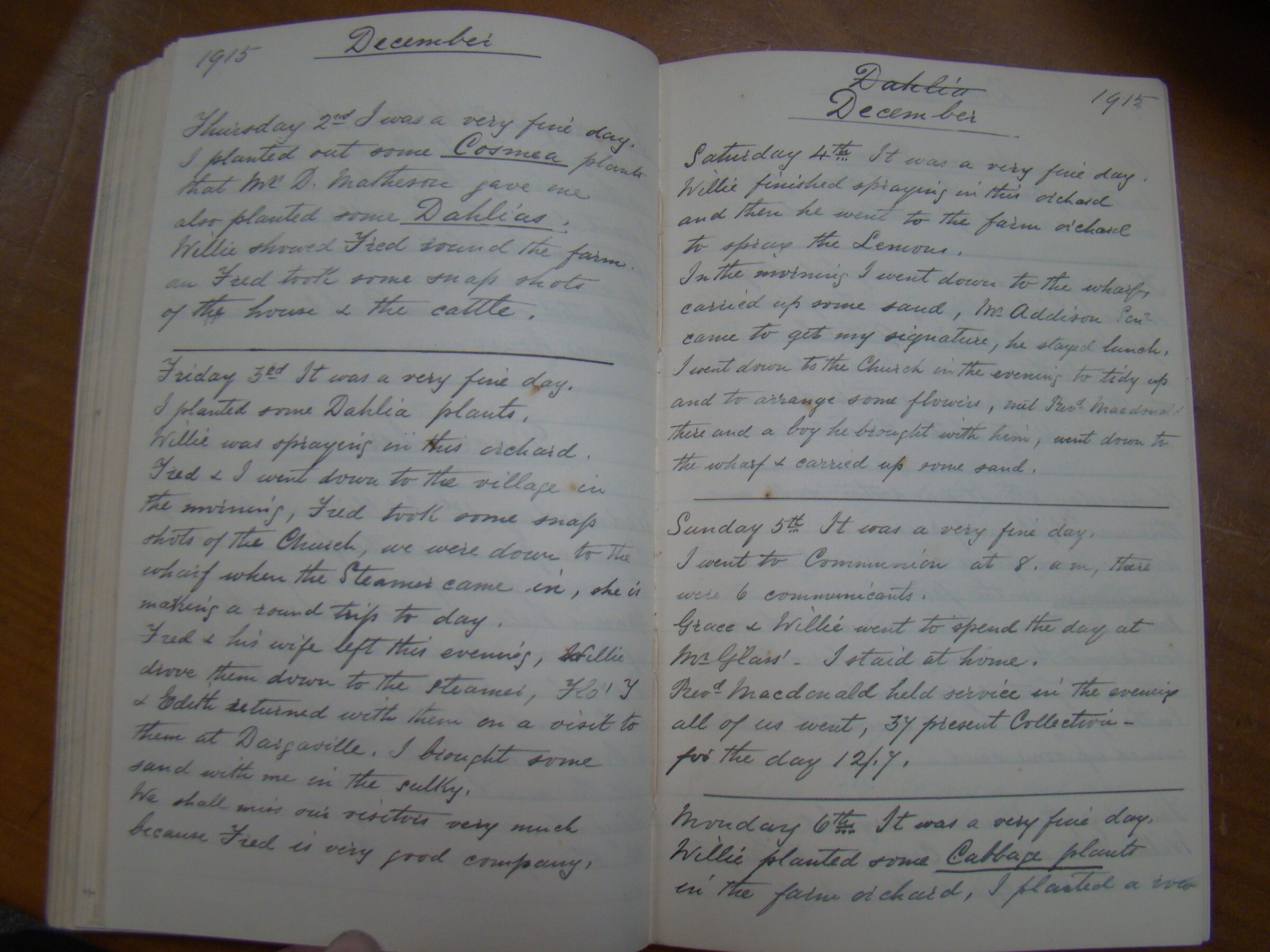 Original CS Clarke diary page