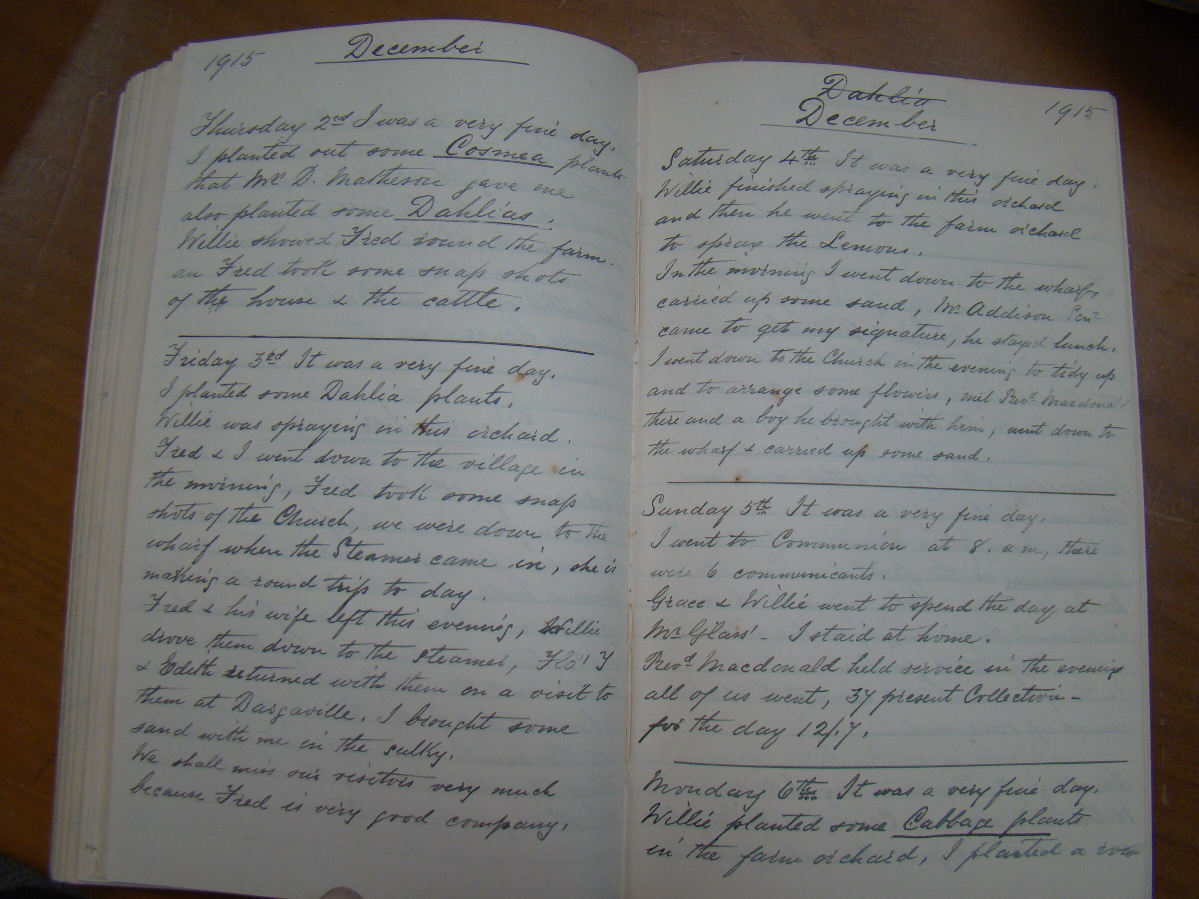 Original CS Clarke diary page