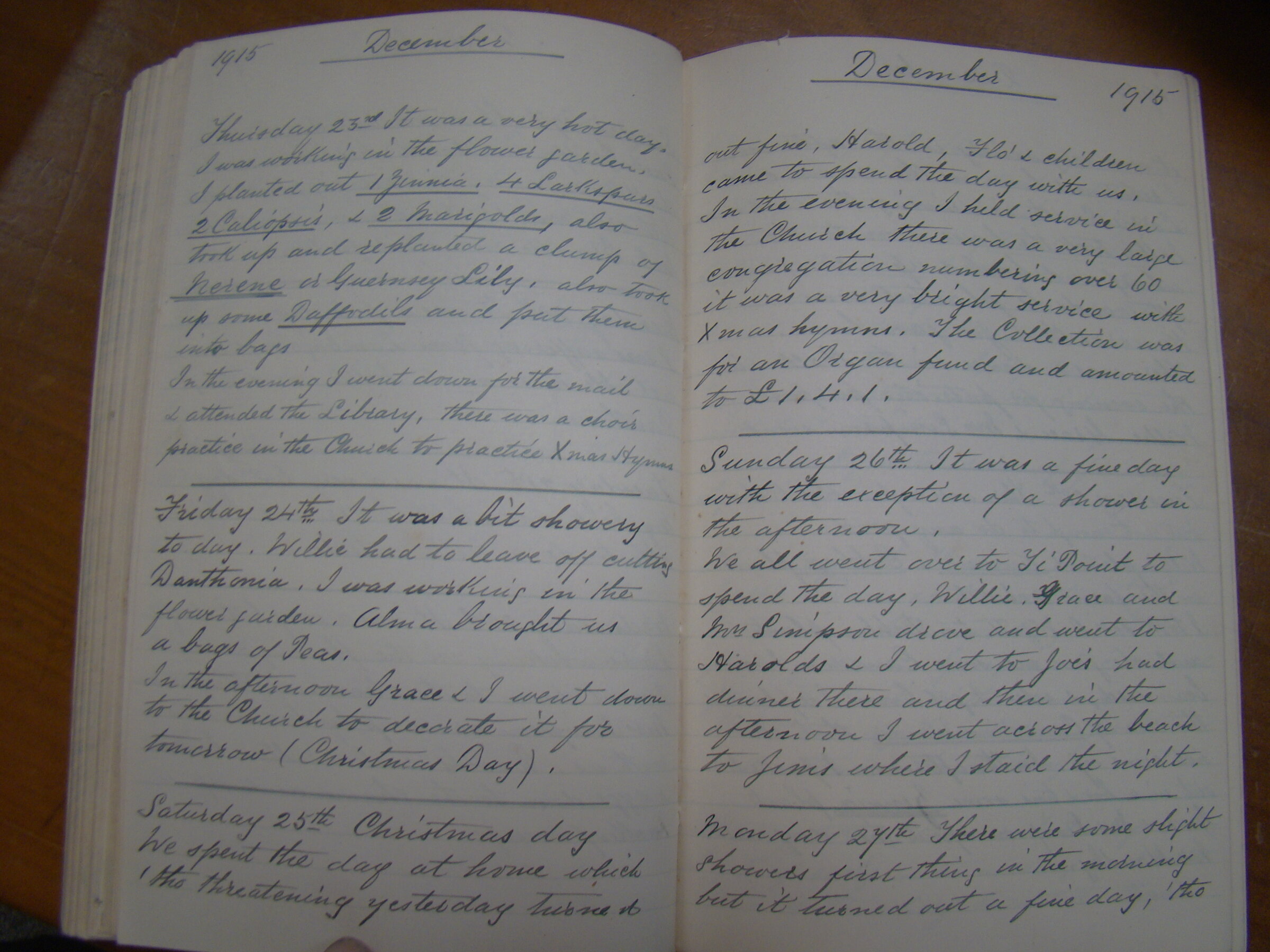 Original CS Clarke diary page