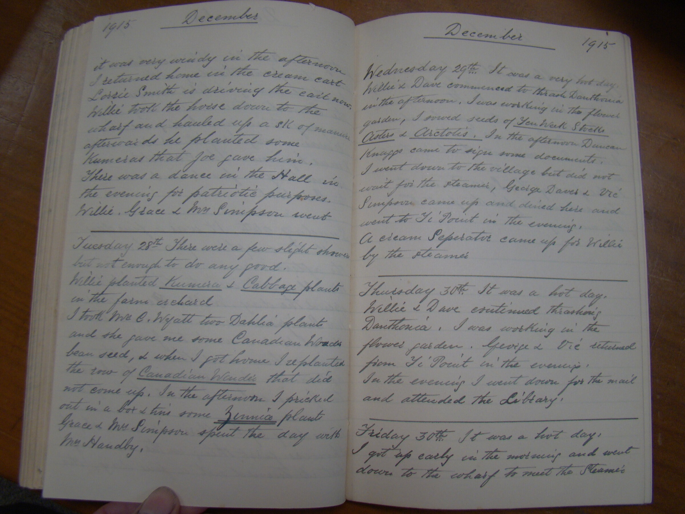 Original CS Clarke diary page