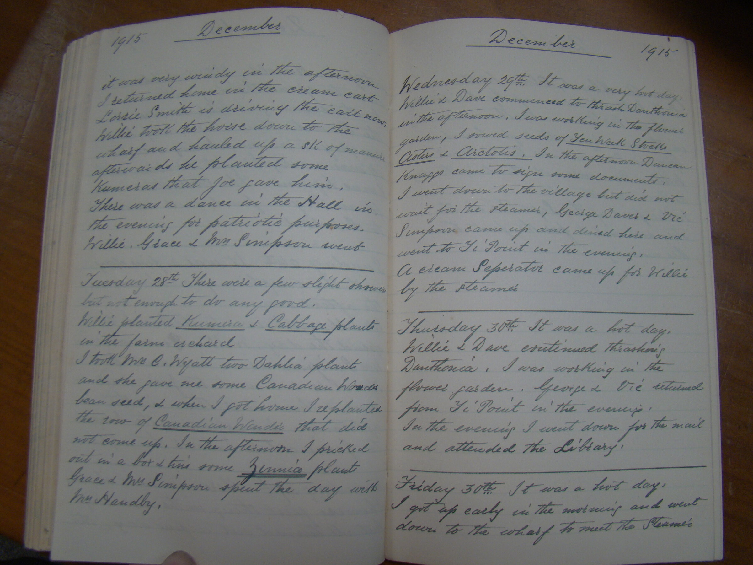 Original CS Clarke diary page