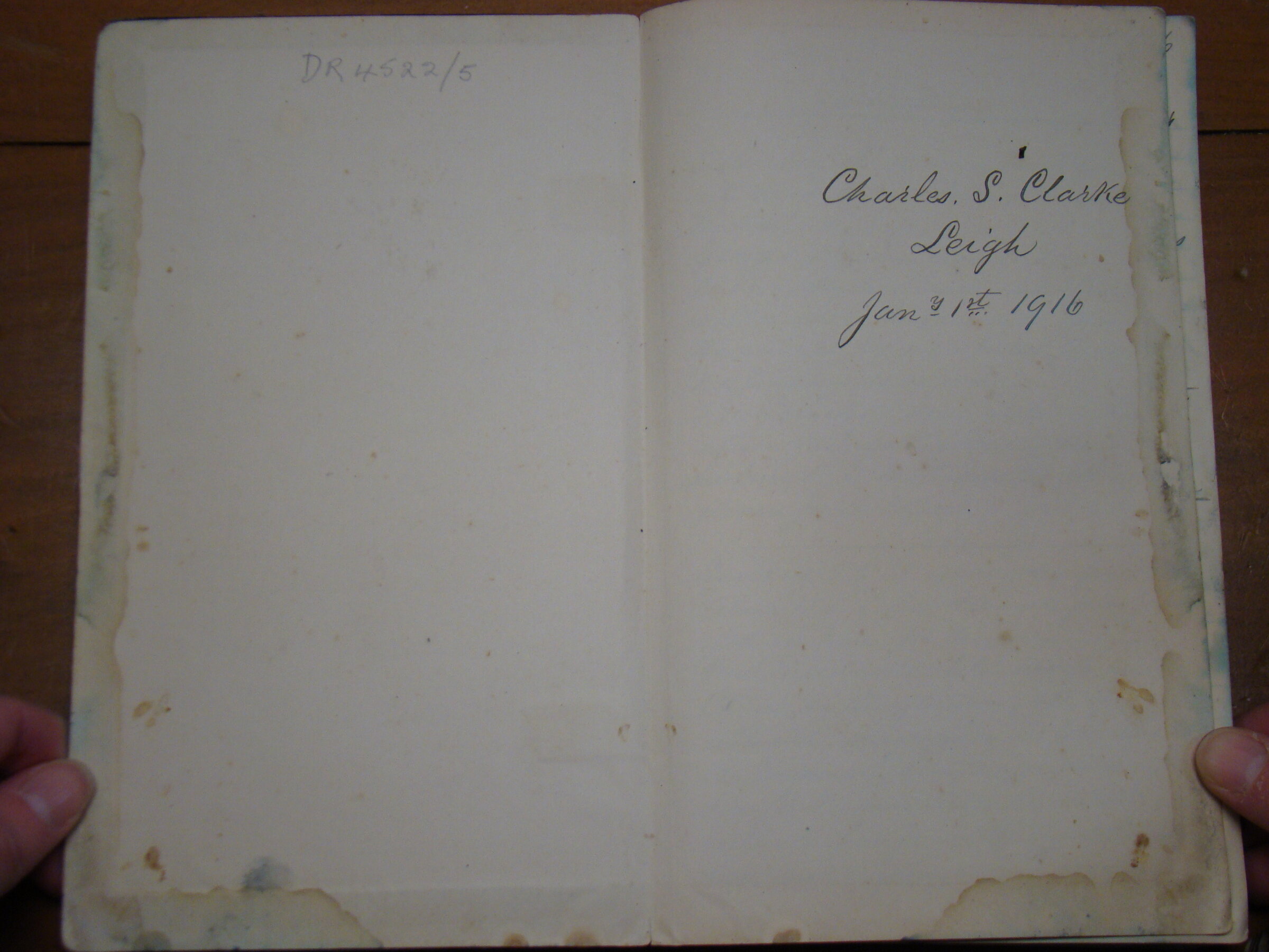Original CS Clarke diary page