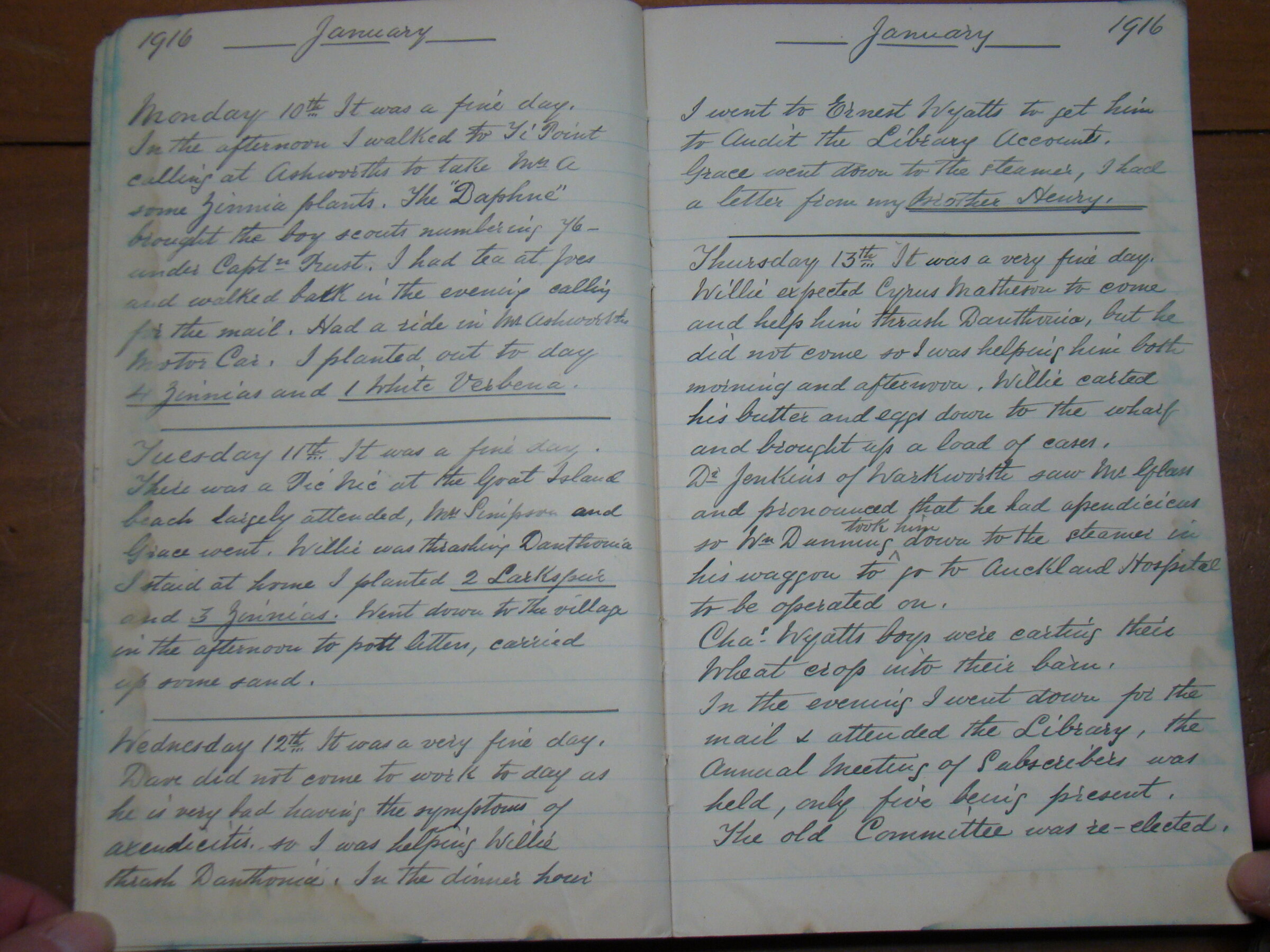 Original CS Clarke diary page