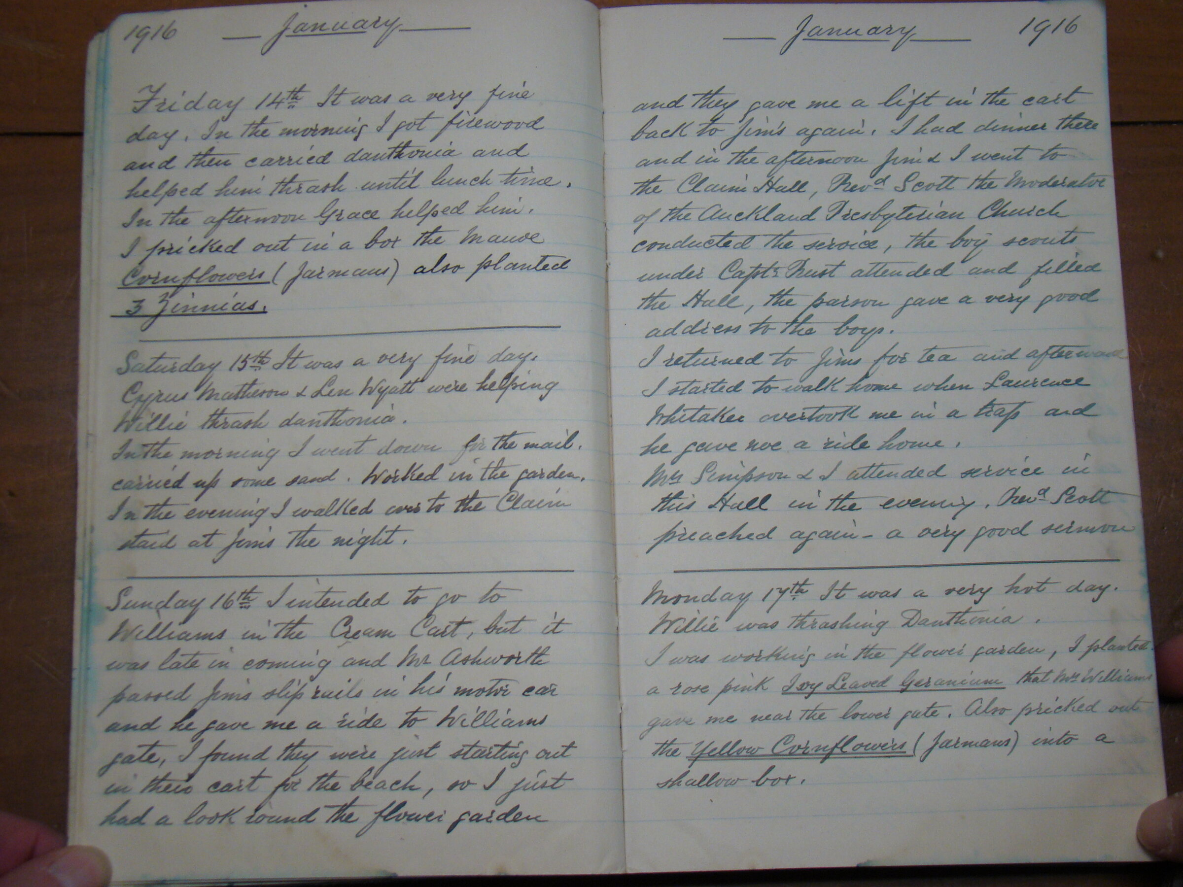 Original CS Clarke diary page
