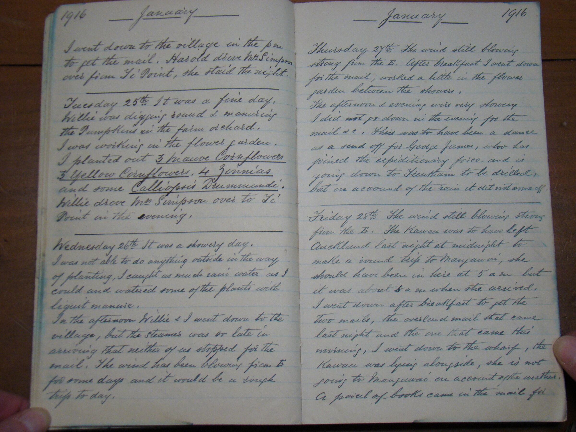 Original CS Clarke diary page