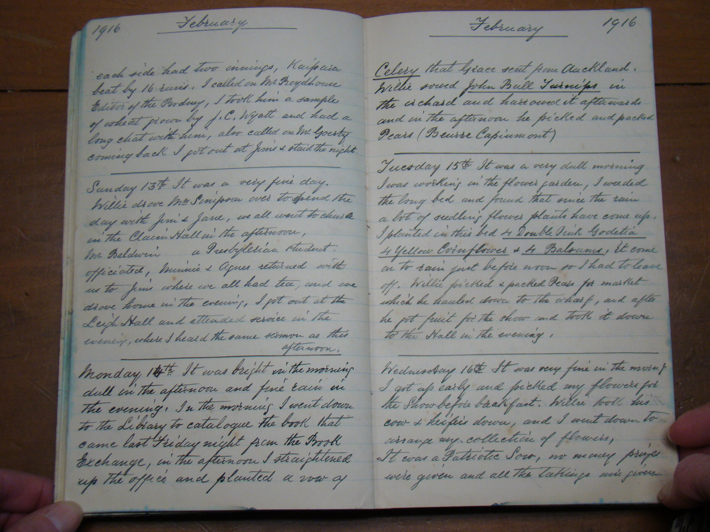 Original CS Clarke diary page