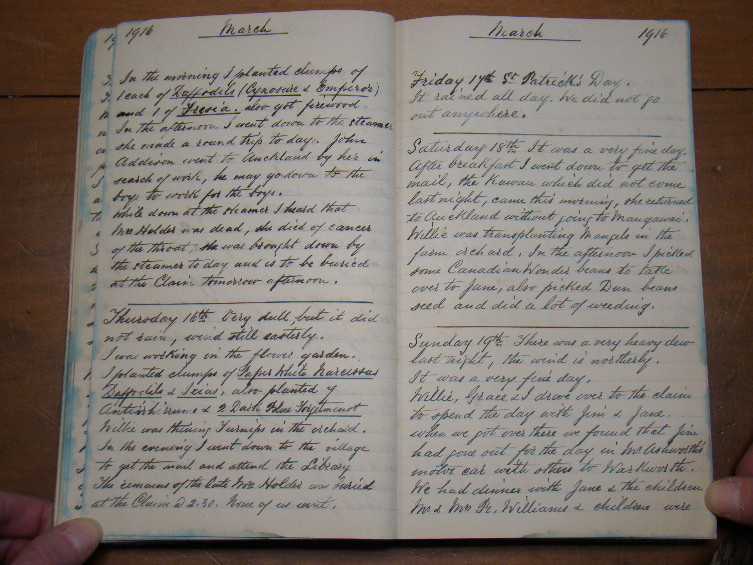Original CS Clarke diary page