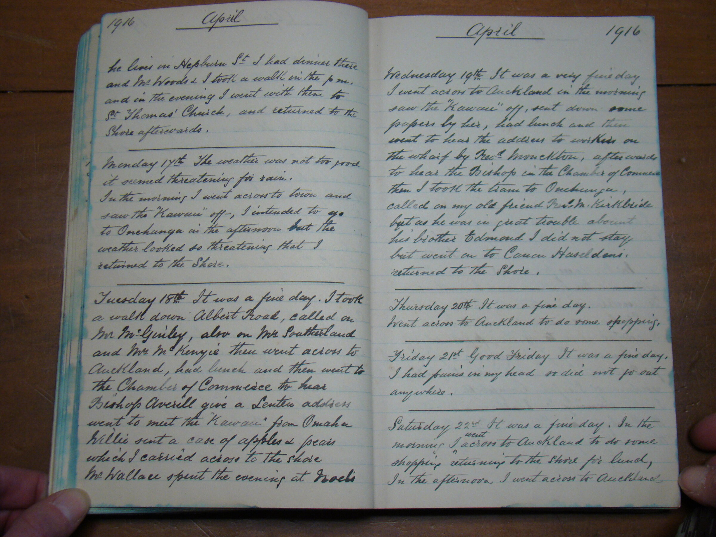 Original CS Clarke diary page