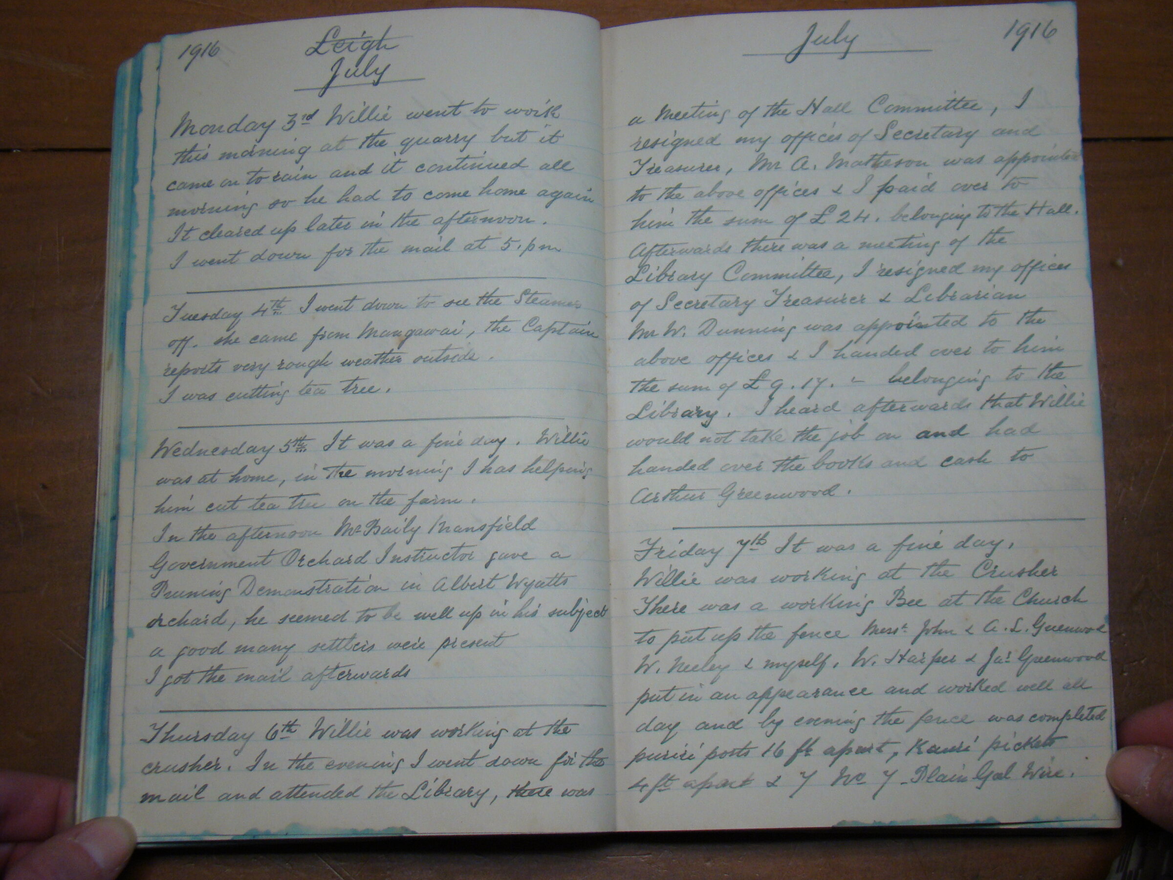 Original CS Clarke diary page