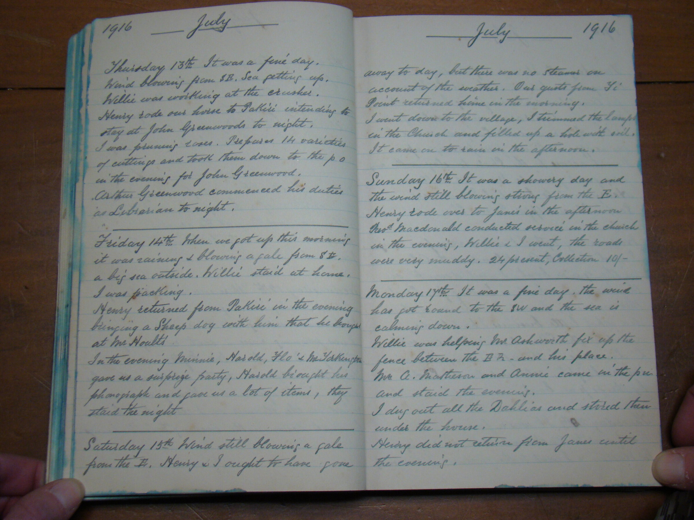 Original CS Clarke diary page