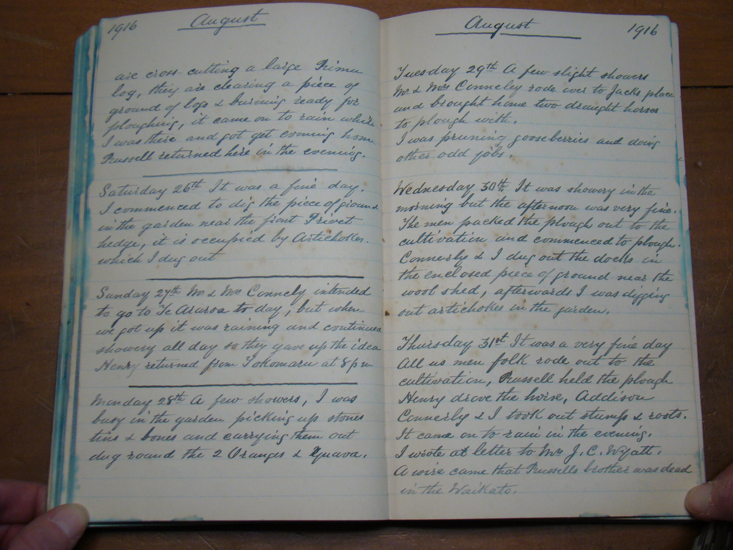 Original CS Clarke diary page