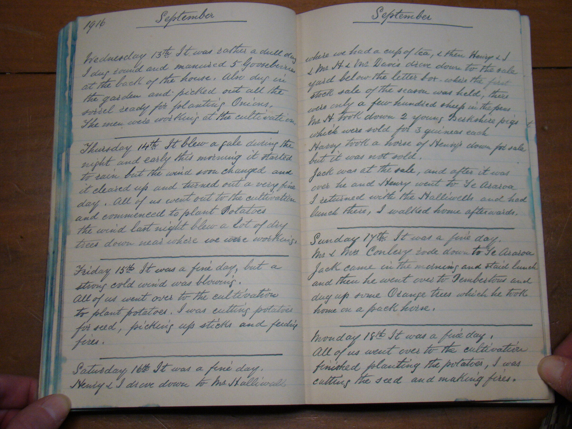 Original CS Clarke diary page