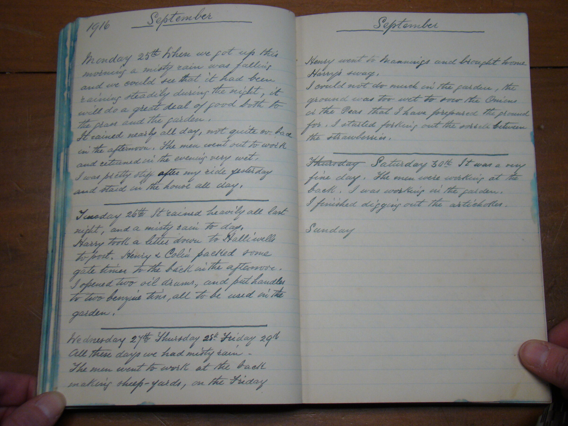Original CS Clarke diary page