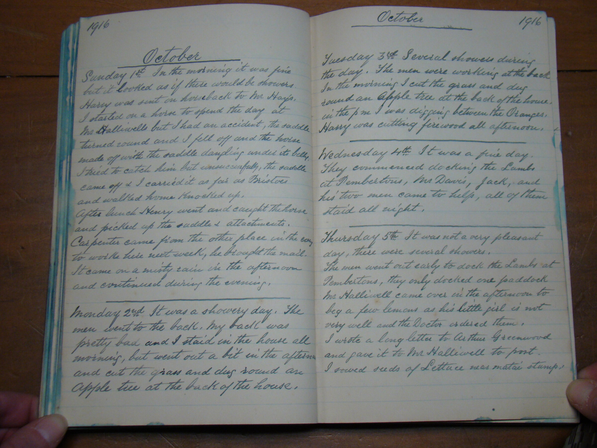 Original CS Clarke diary page