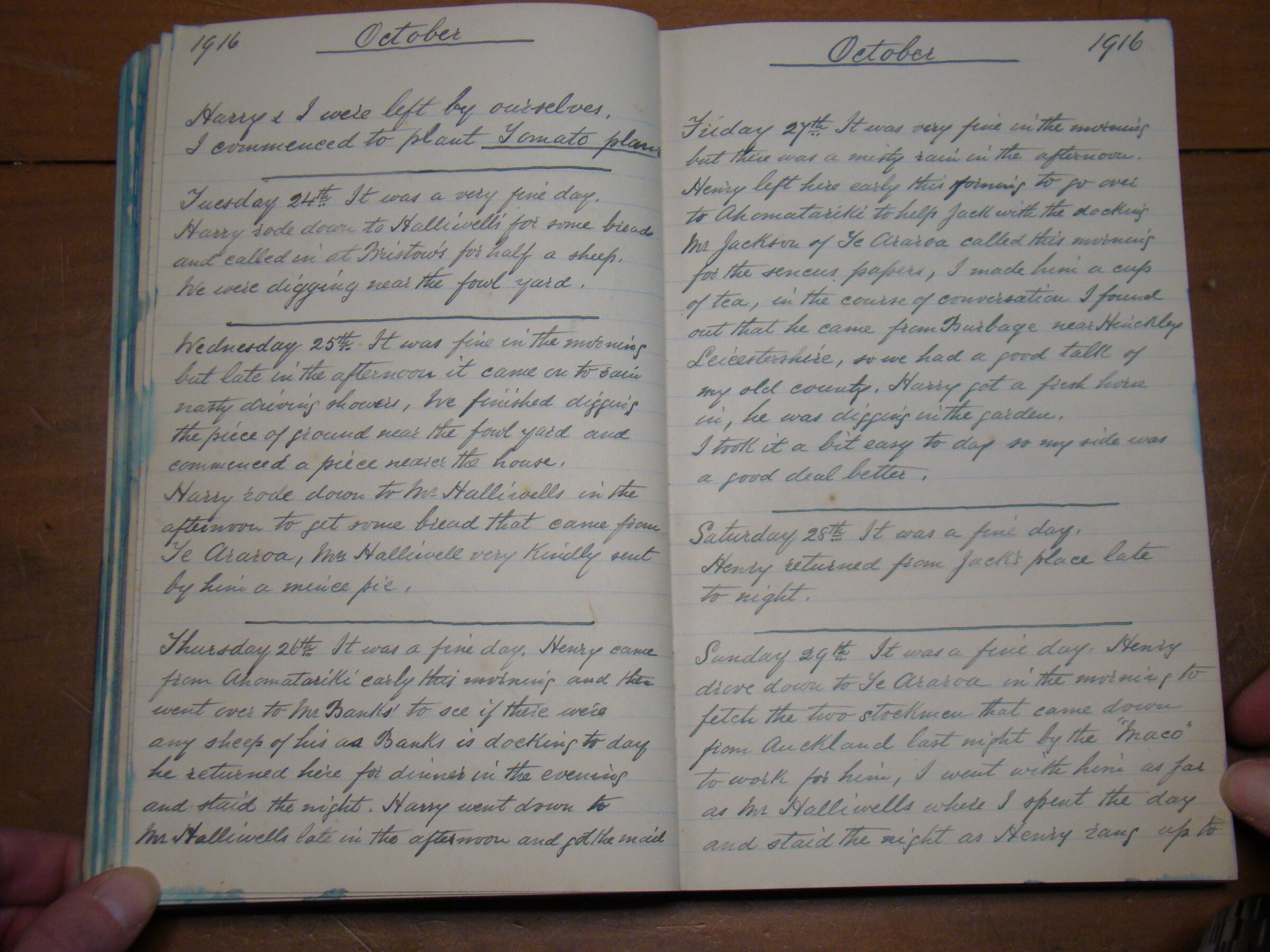 Original CS Clarke diary page