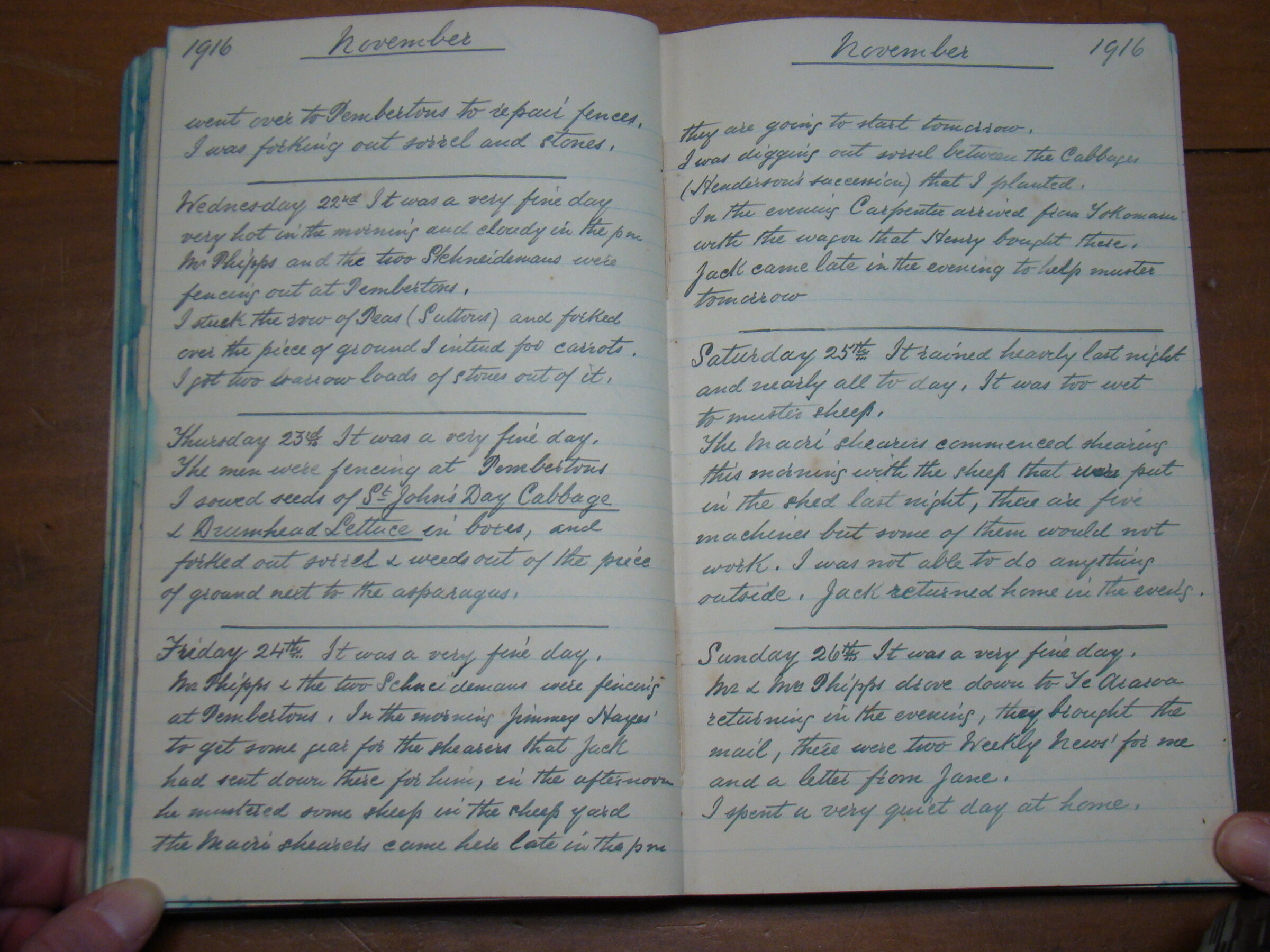 Original CS Clarke diary page