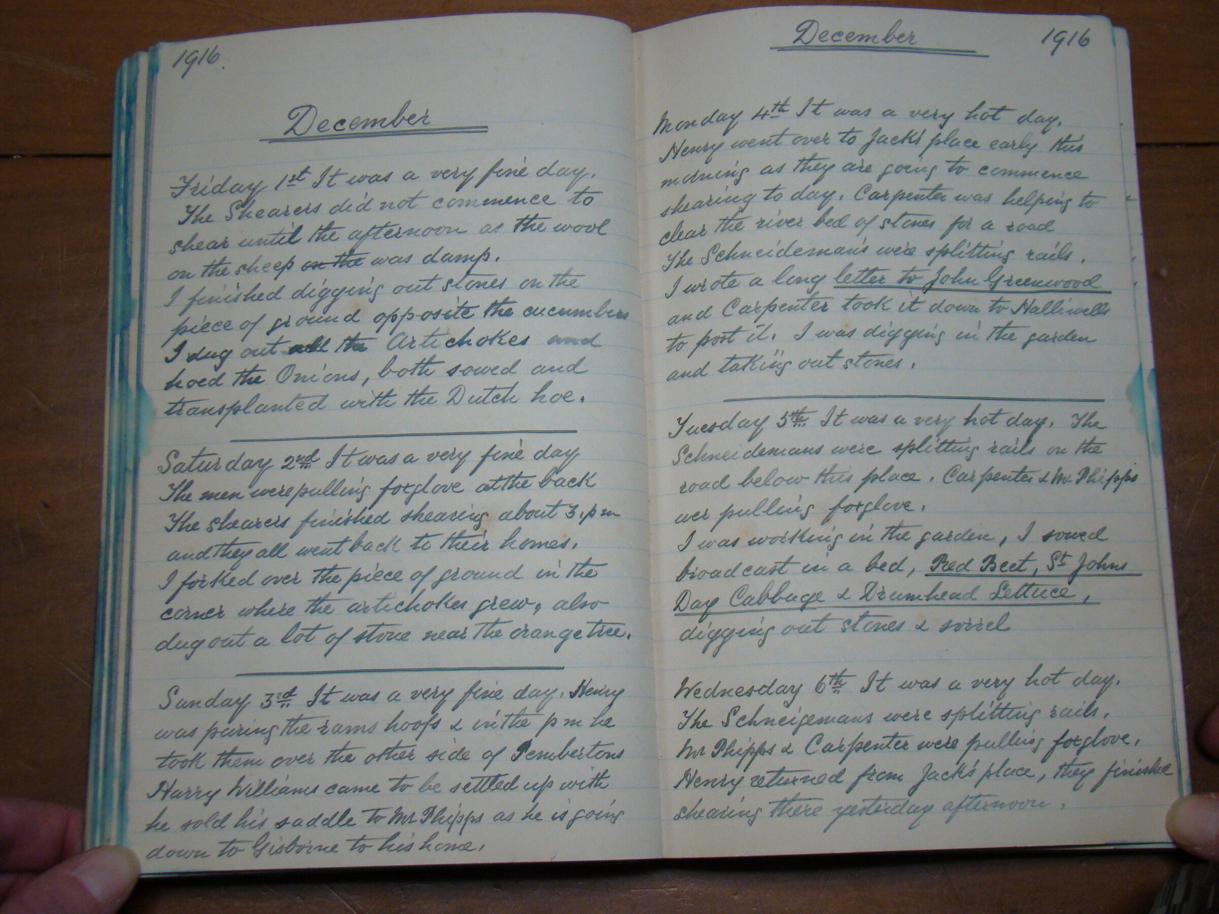 Original CS Clarke diary page