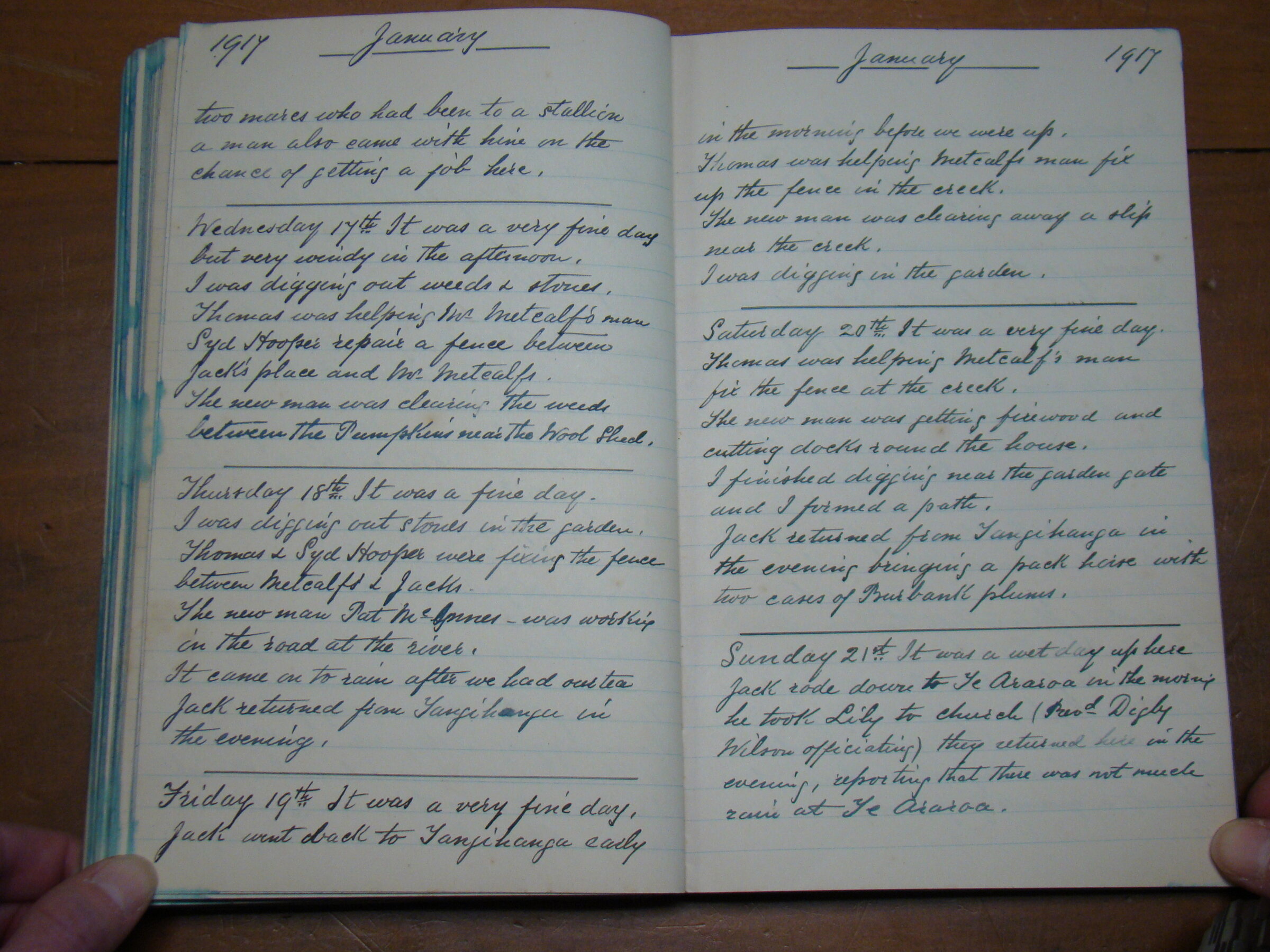 Original CS Clarke diary page