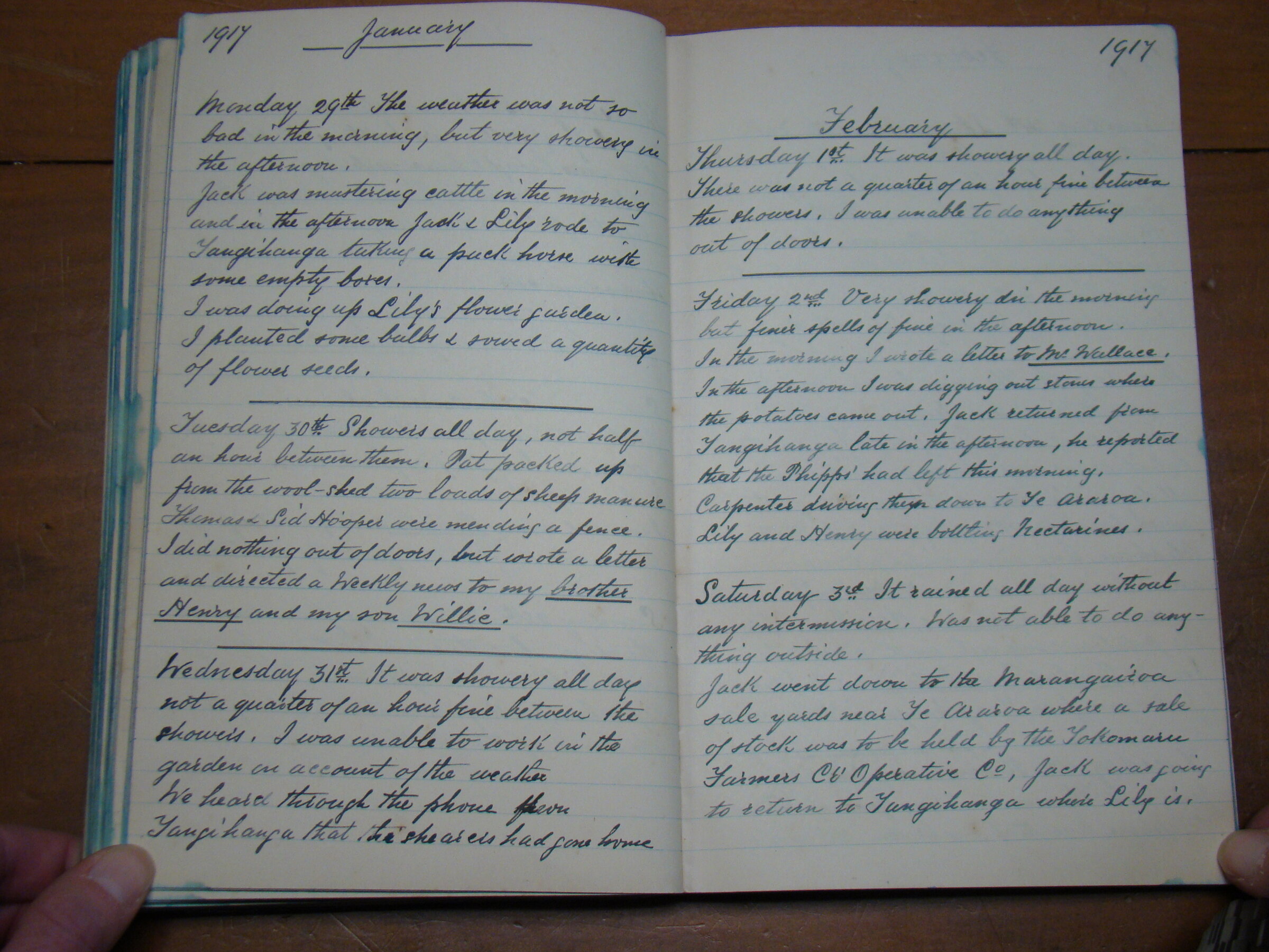 Original CS Clarke diary page