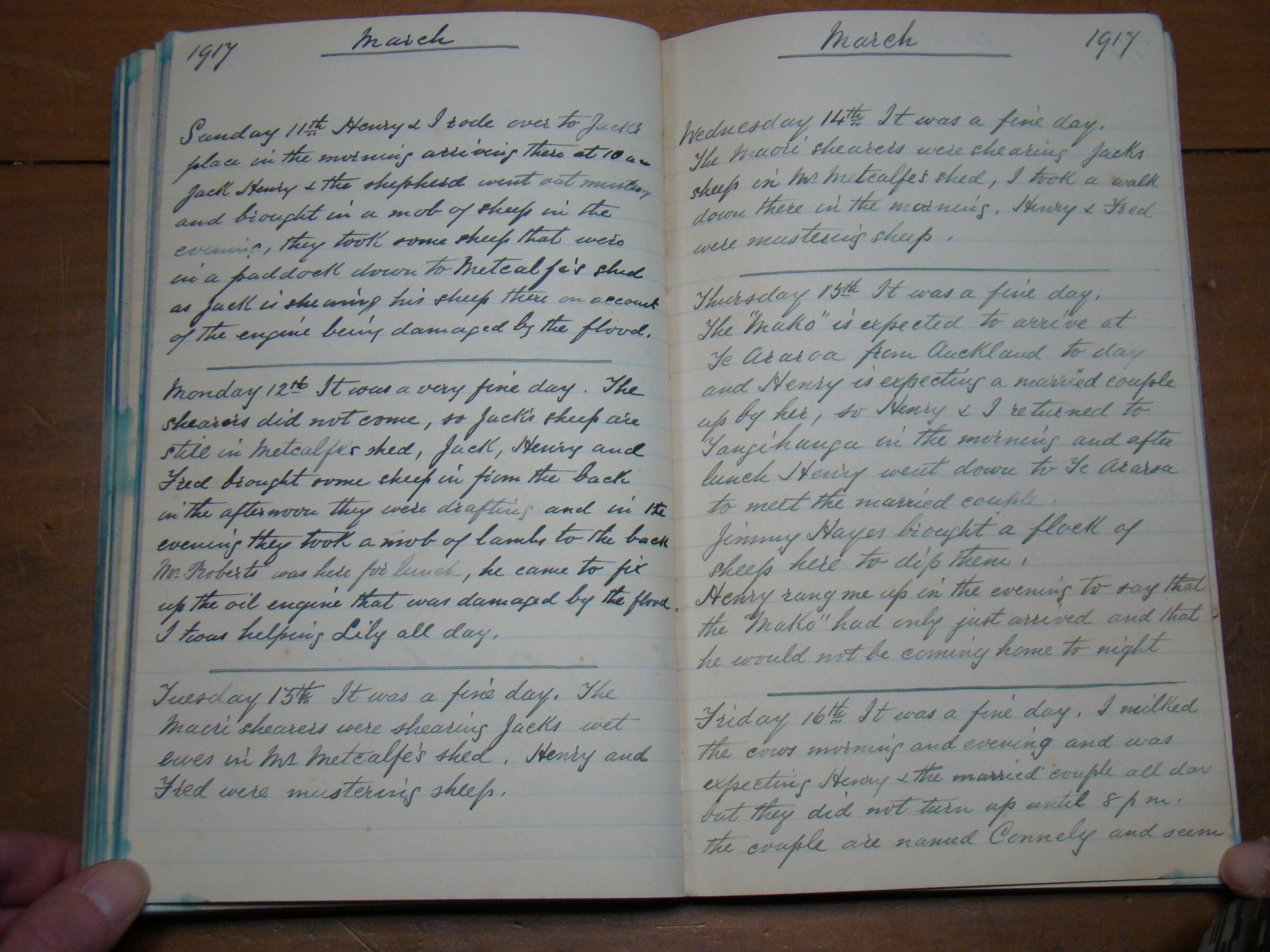 Original CS Clarke diary page